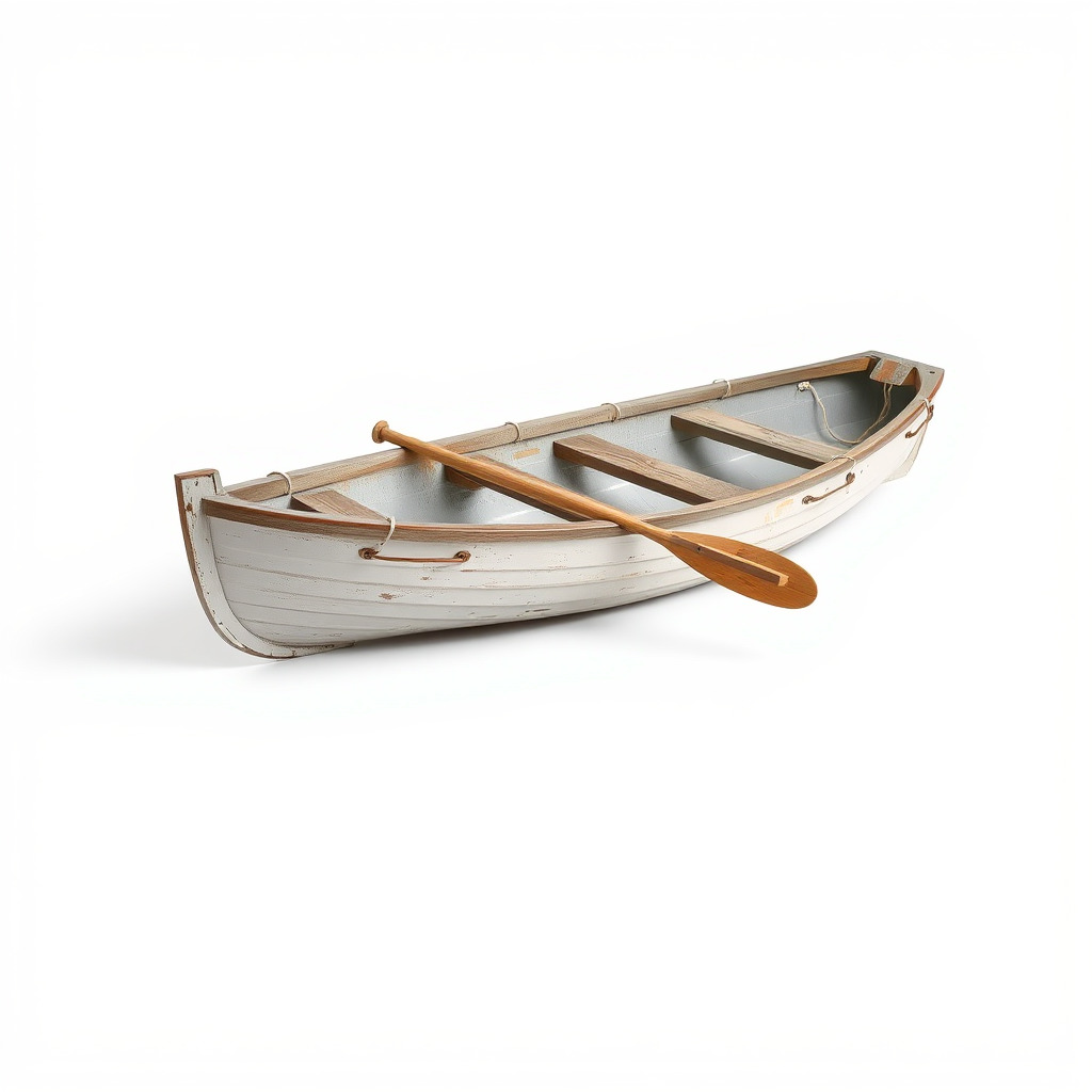 Rustic Rowboat with Oars model pack Low-poly 3D model_3