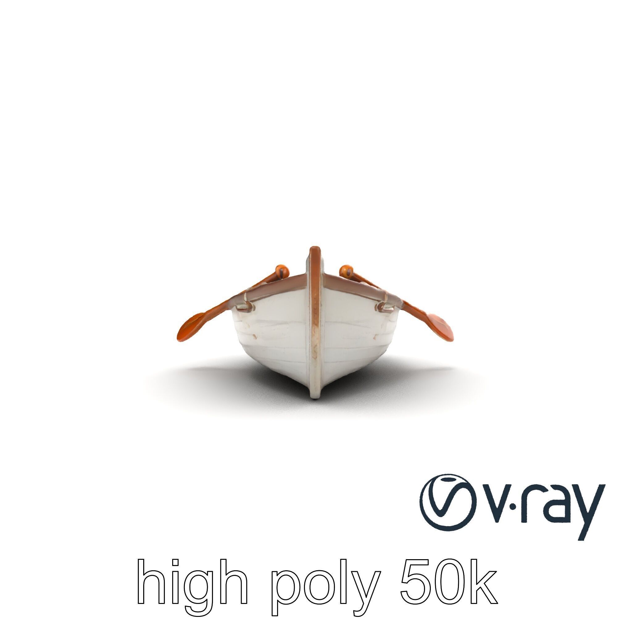 Rustic Rowboat with Oars model pack Low-poly 3D model_22