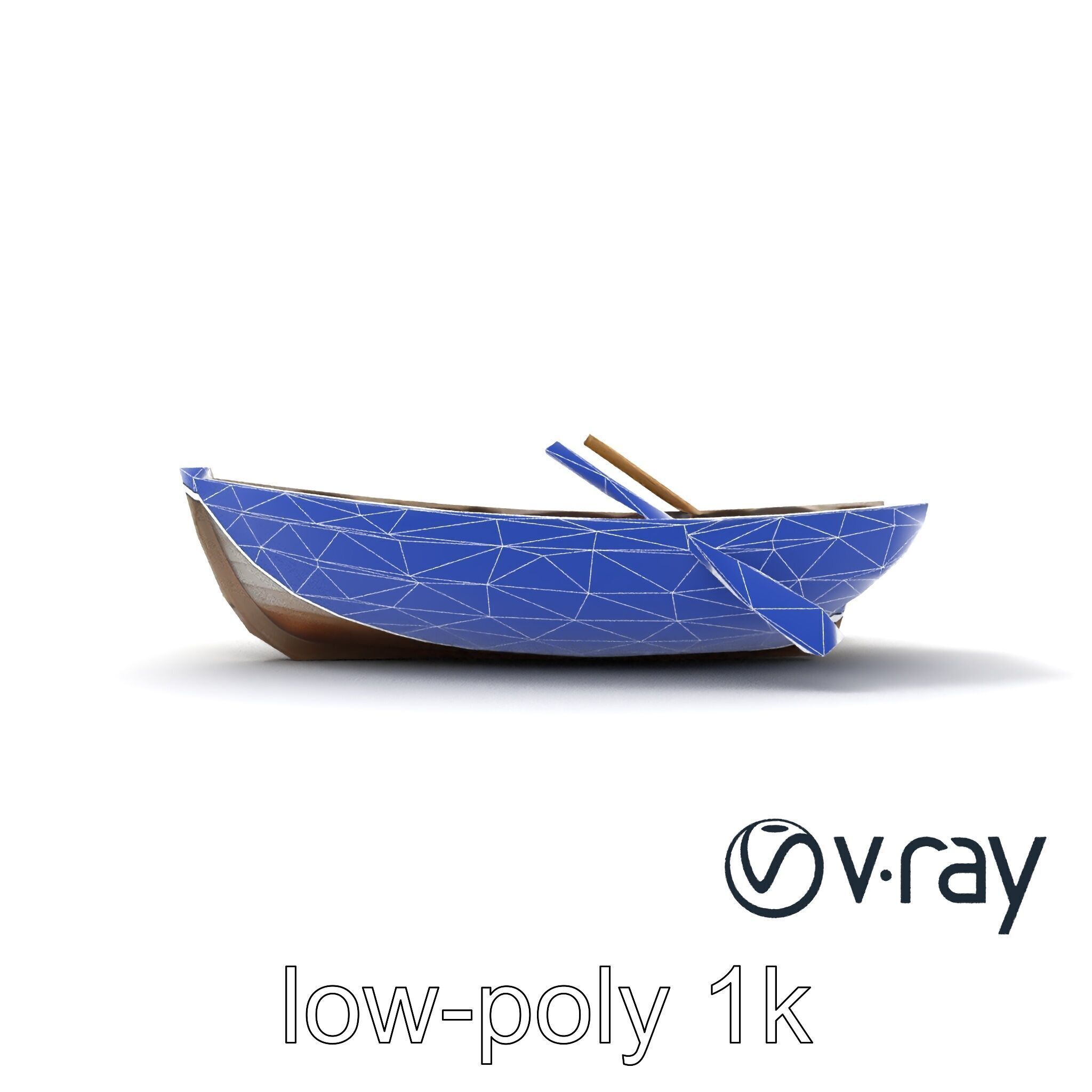 Weathered Wooden Rowboat model pack Low-poly 3D model_10