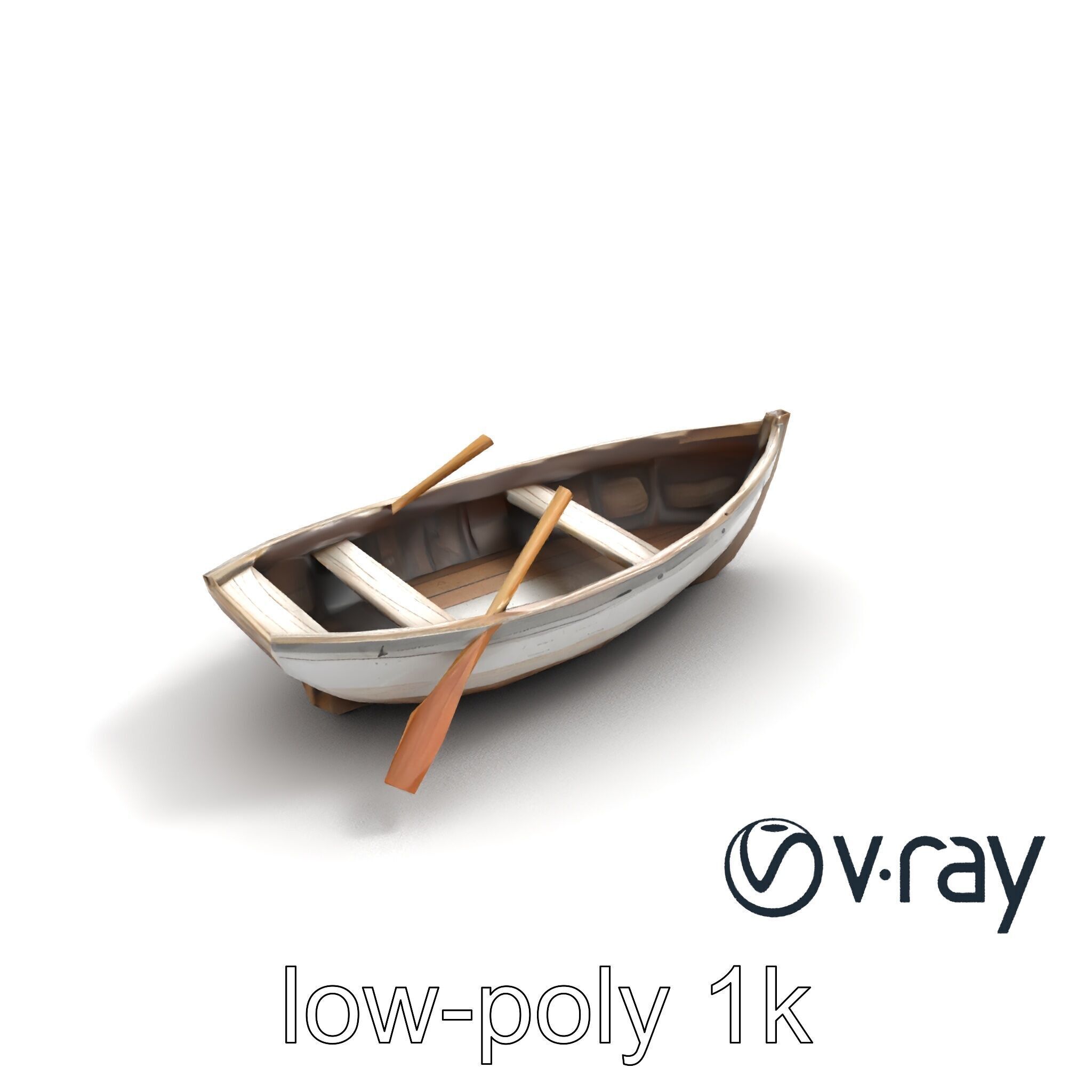 Weathered Wooden Rowboat model pack Low-poly 3D model_8