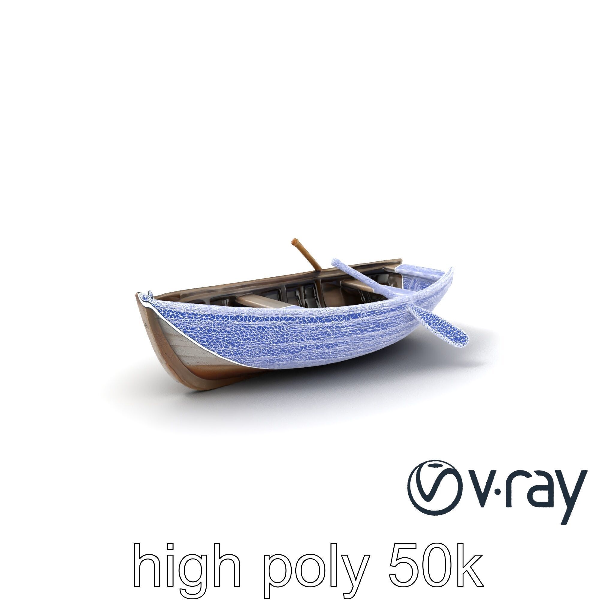 Weathered Wooden Rowboat model pack Low-poly 3D model_1