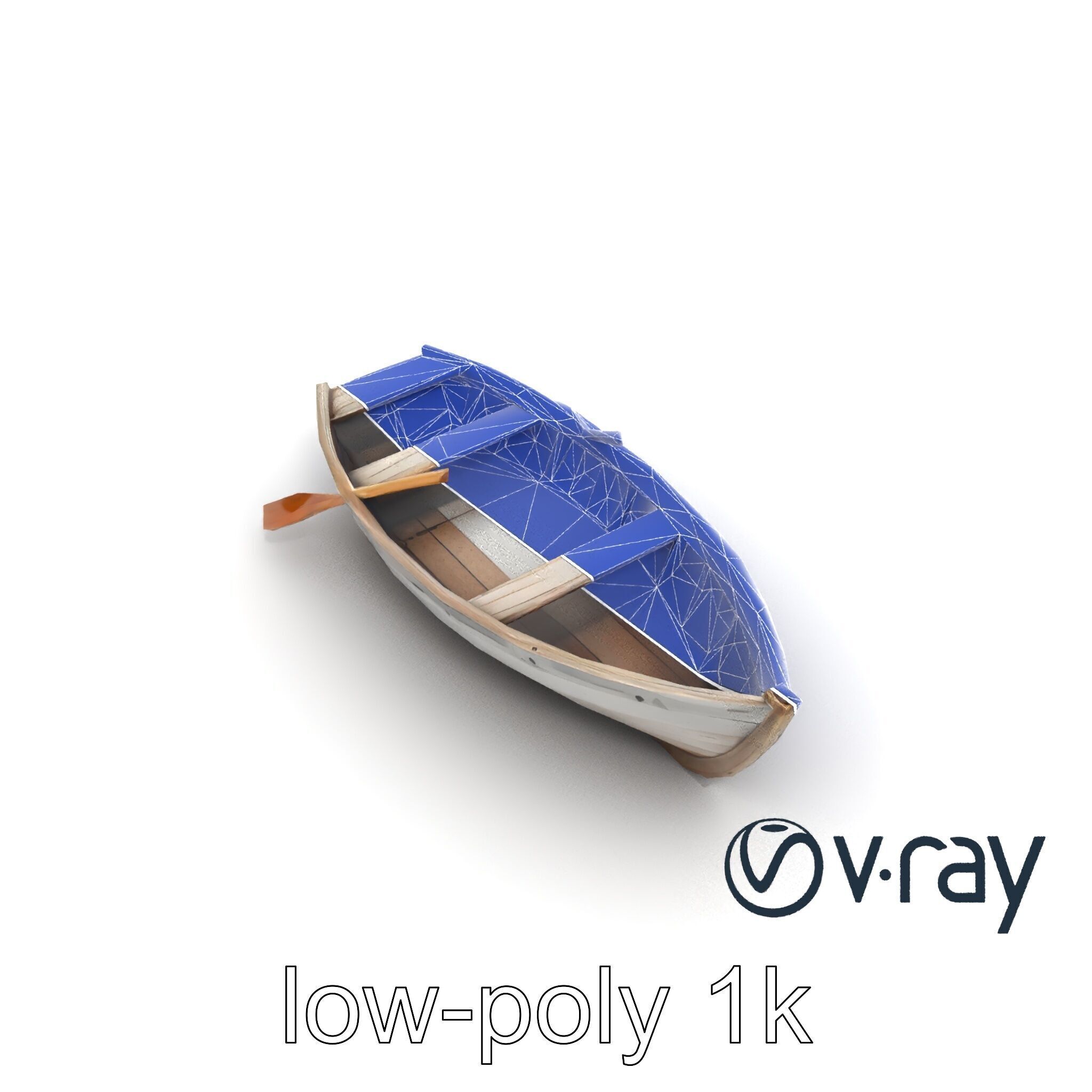 Weathered Wooden Rowboat model pack Low-poly 3D model_19