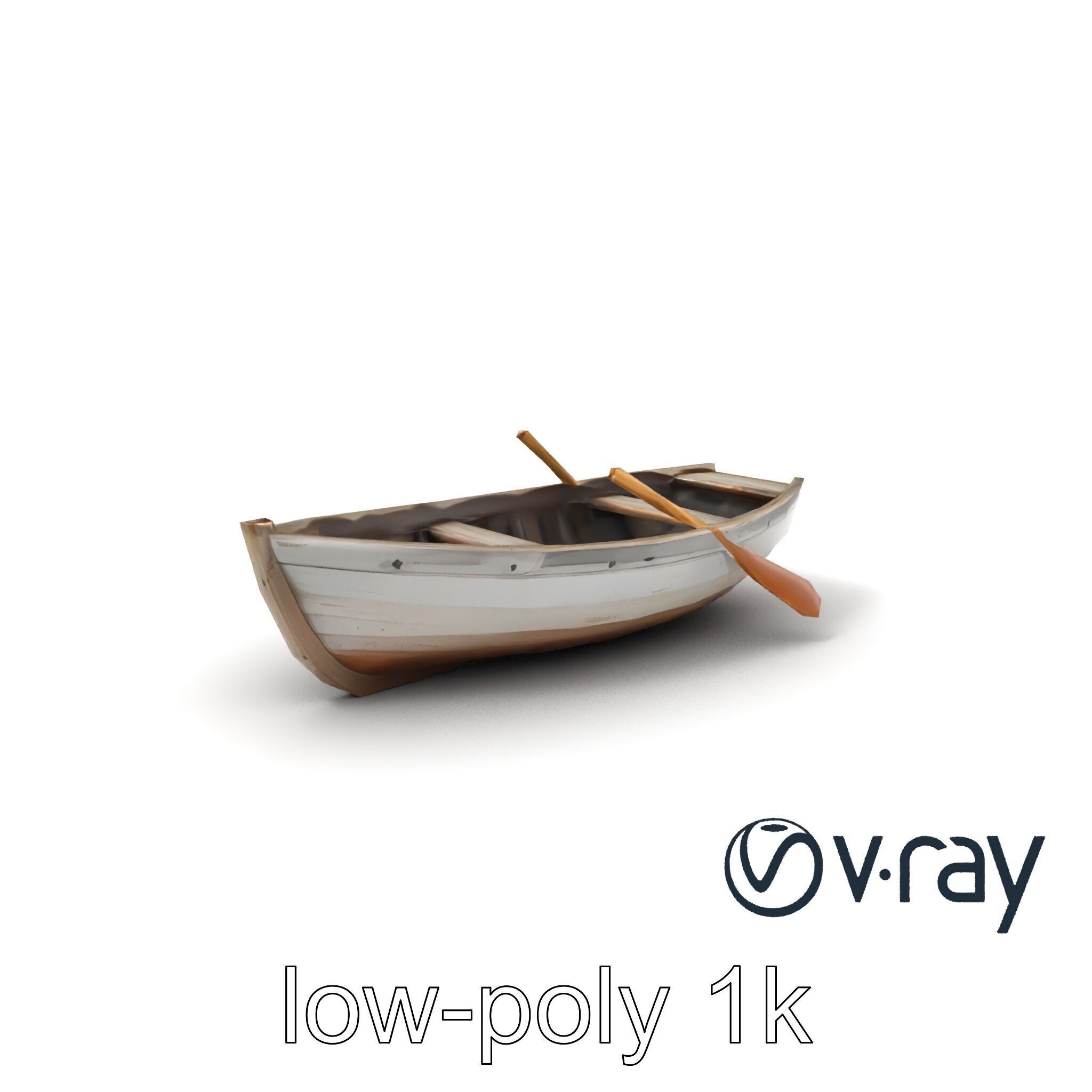 Weathered Wooden Rowboat model pack Low-poly 3D model_4