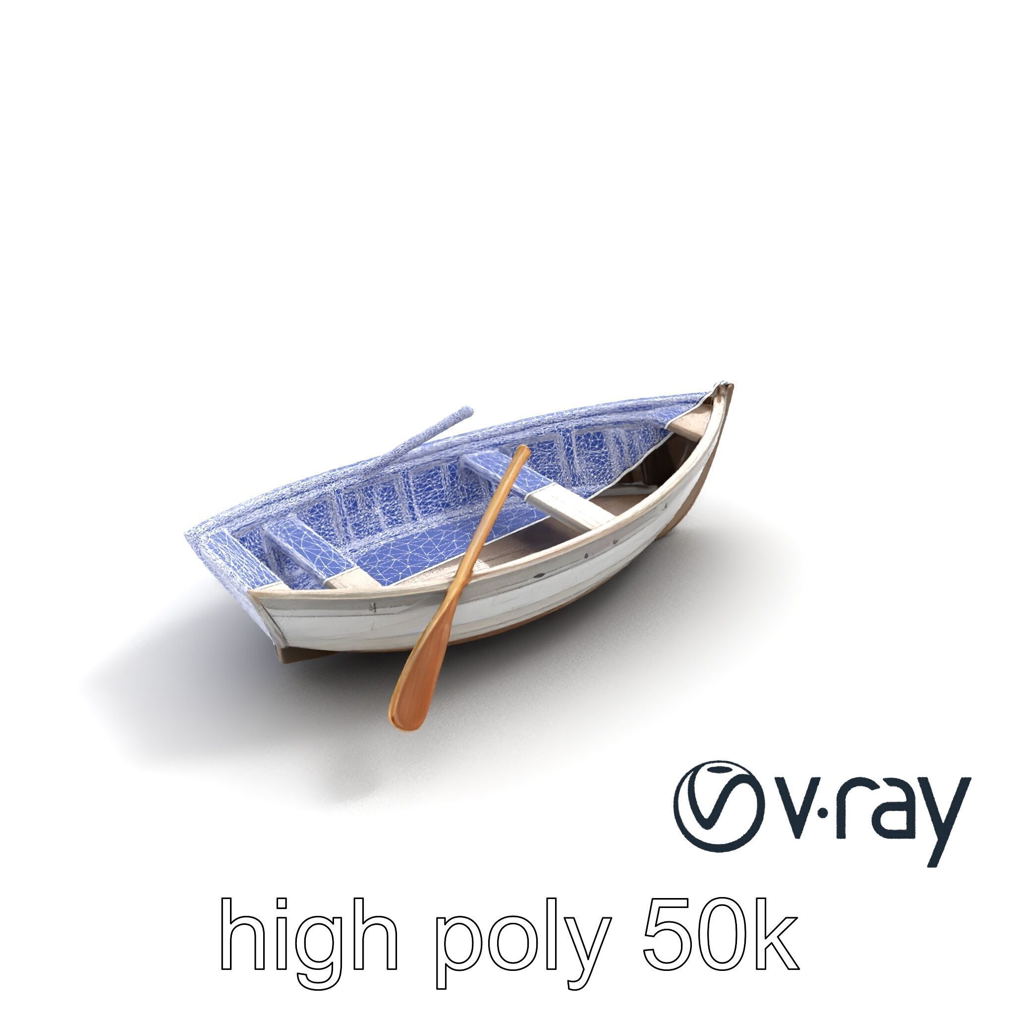 Weathered Wooden Rowboat model pack Low-poly 3D model_22