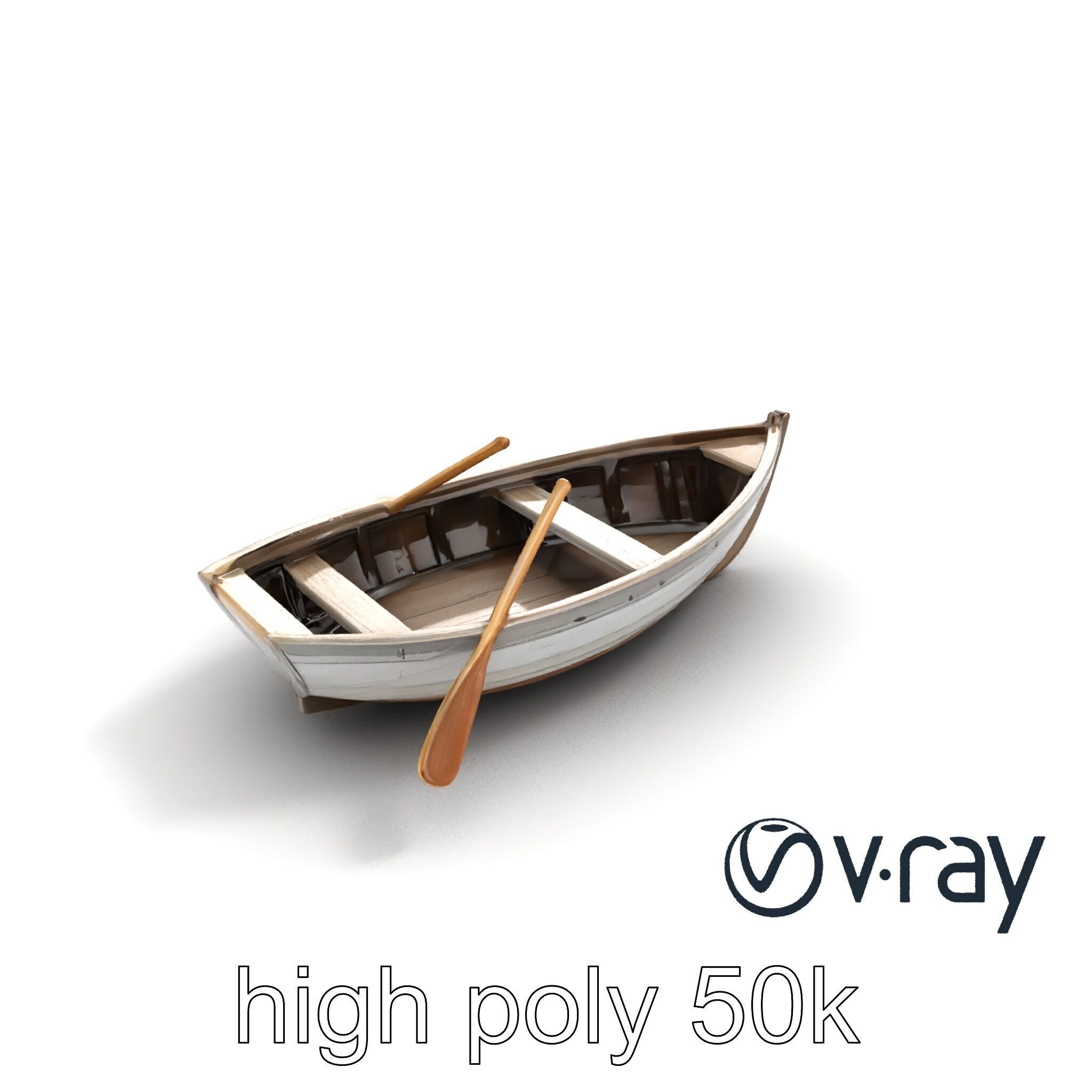 Weathered Wooden Rowboat model pack Low-poly 3D model_9