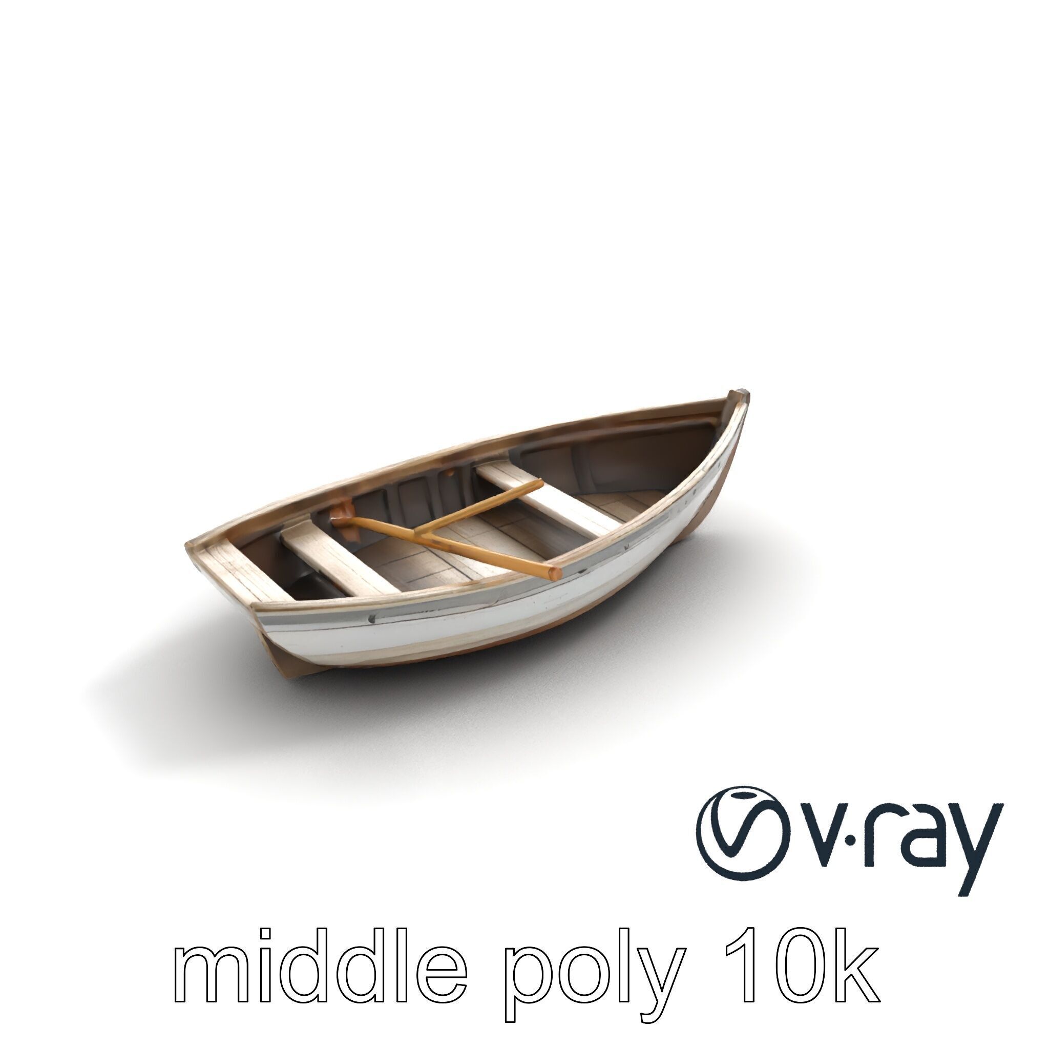 Weathered Wooden Rowboat model pack Low-poly 3D model_7