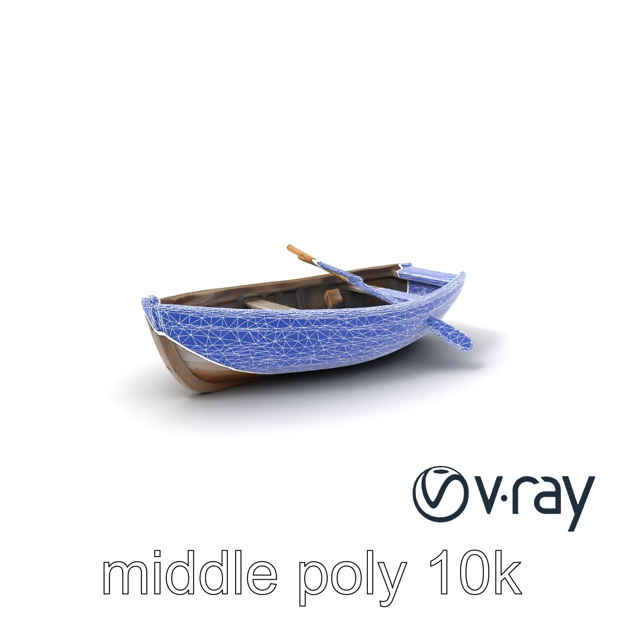 Weathered Wooden Rowboat model pack Low-poly 3D model_5