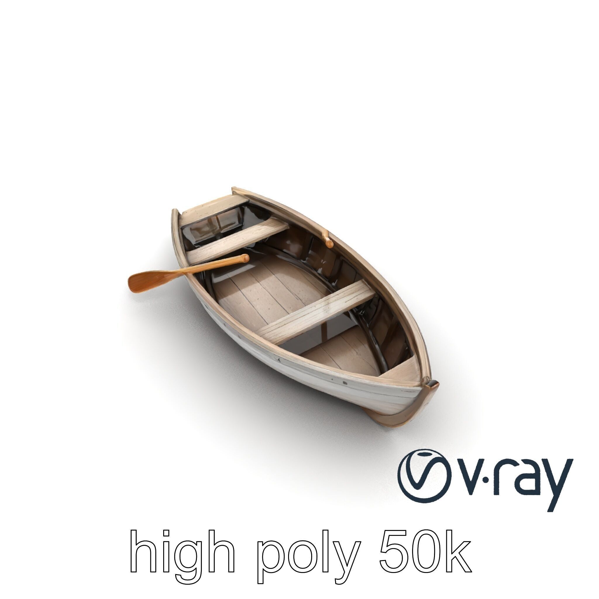 Weathered Wooden Rowboat model pack Low-poly 3D model_13