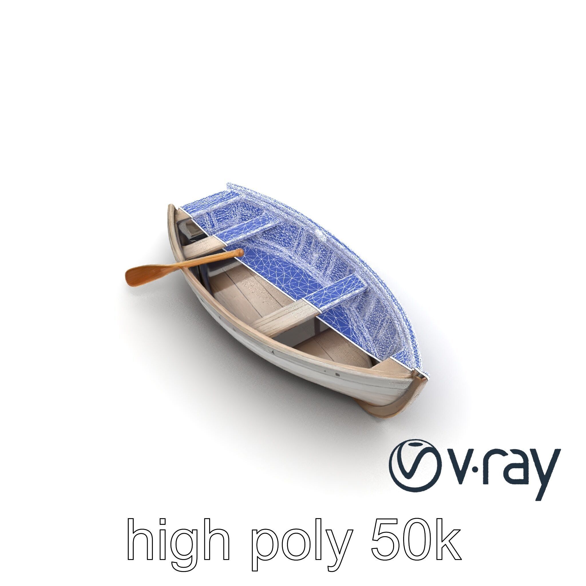 Weathered Wooden Rowboat model pack Low-poly 3D model_25
