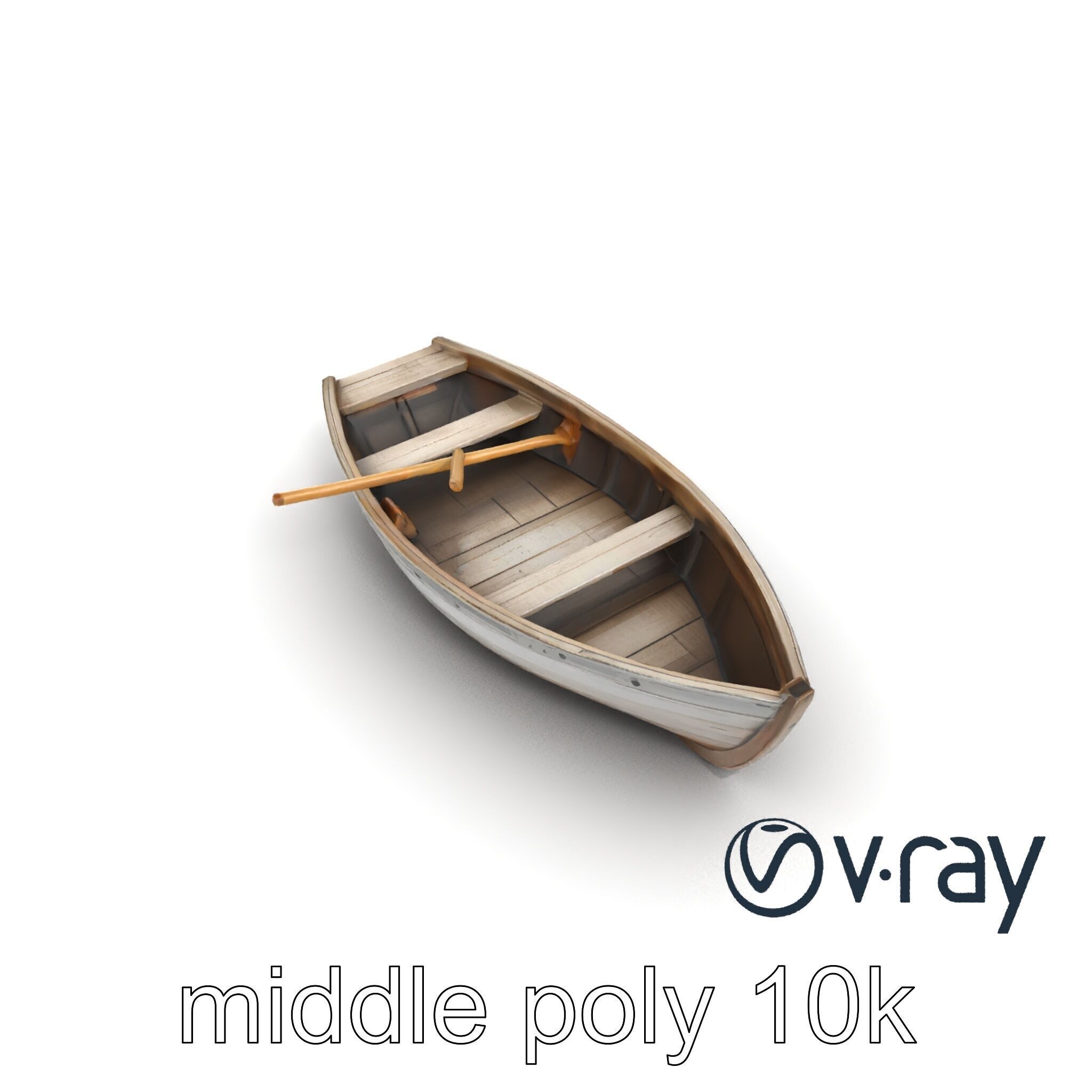 Weathered Wooden Rowboat model pack Low-poly 3D model_12