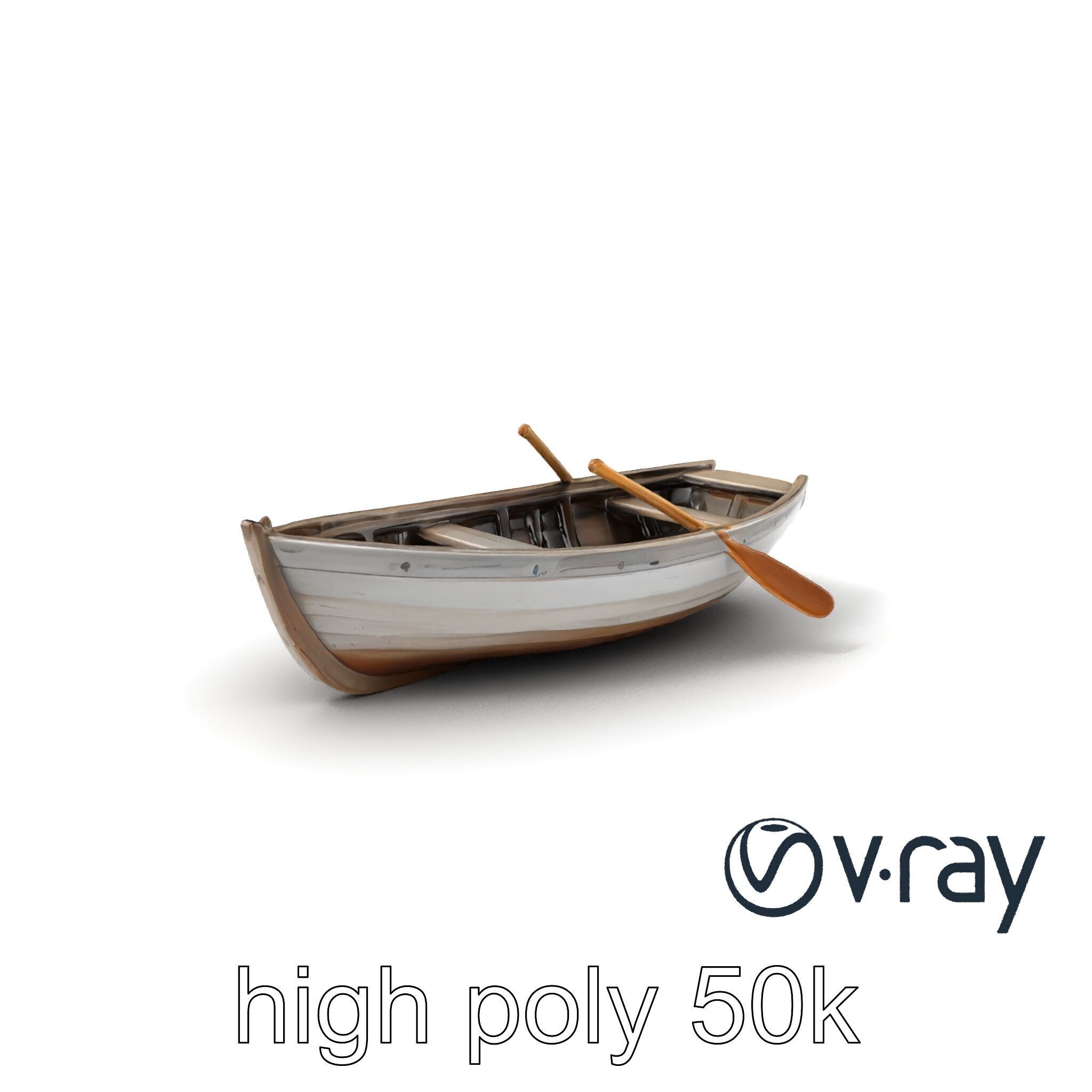 Weathered Wooden Rowboat model pack Low-poly 3D model_2
