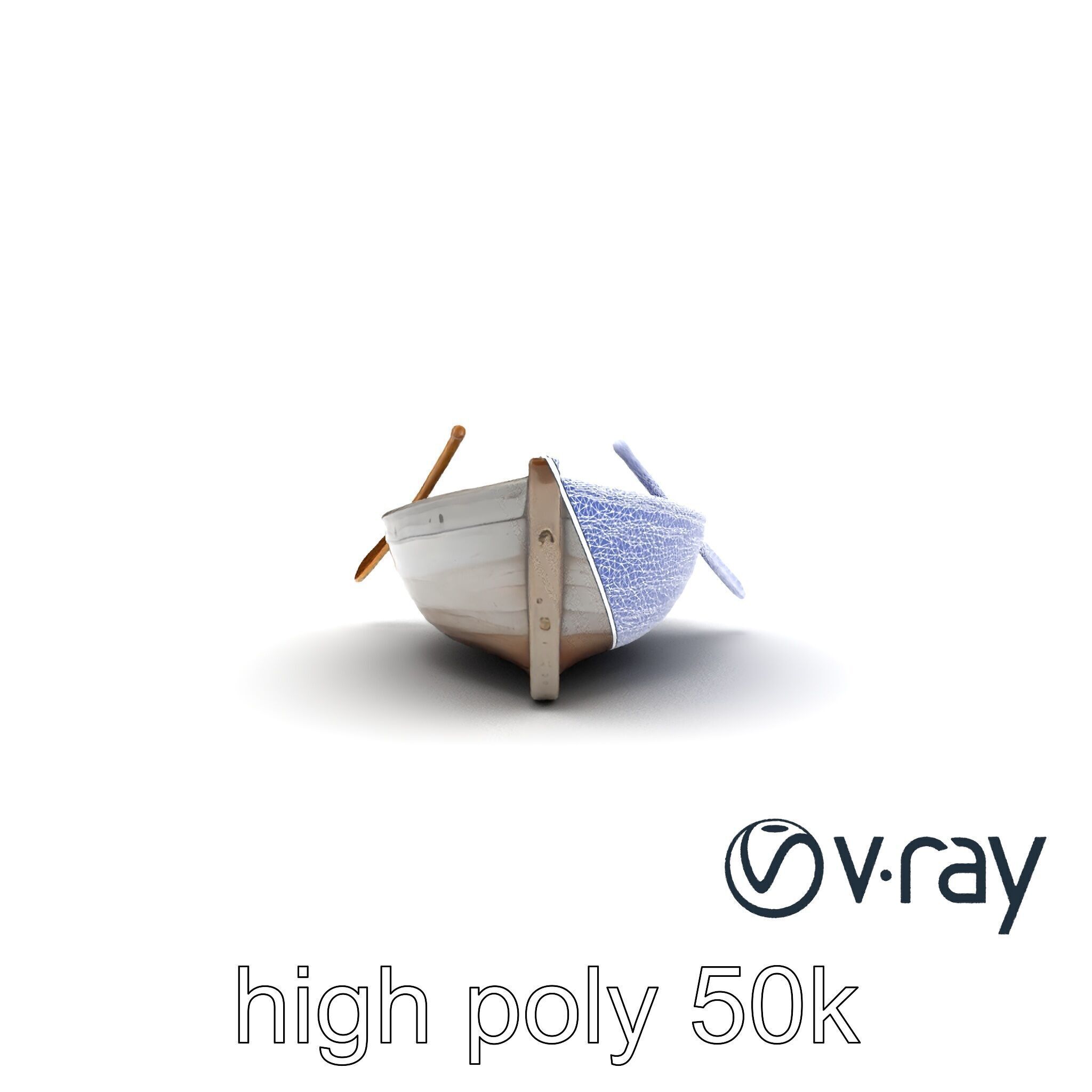 Weathered Wooden Rowboat model pack Low-poly 3D model_15
