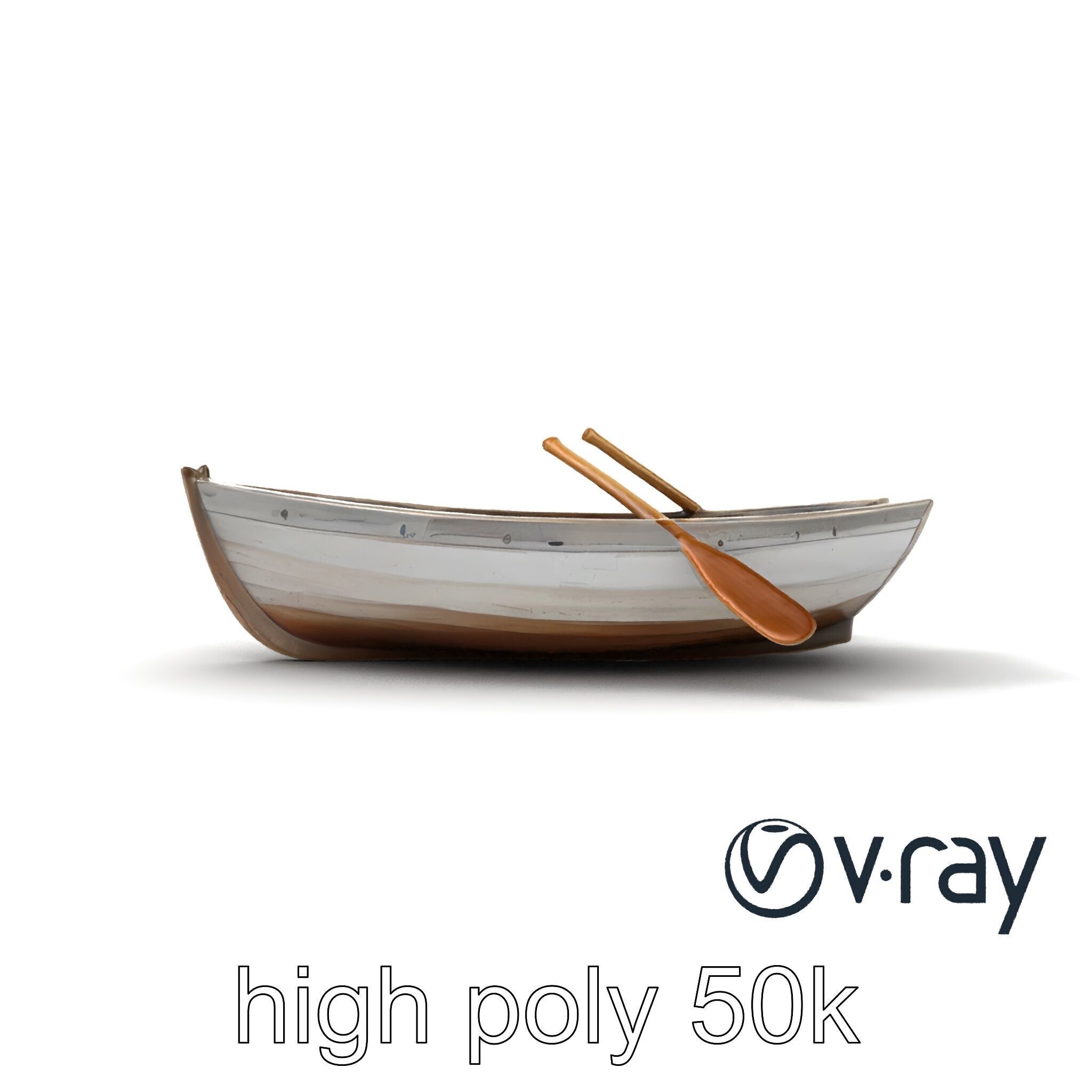 Weathered Wooden Rowboat model pack Low-poly 3D model_16