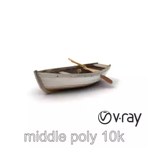 Weathered Wooden Rowboat model pack Low-poly 3D model