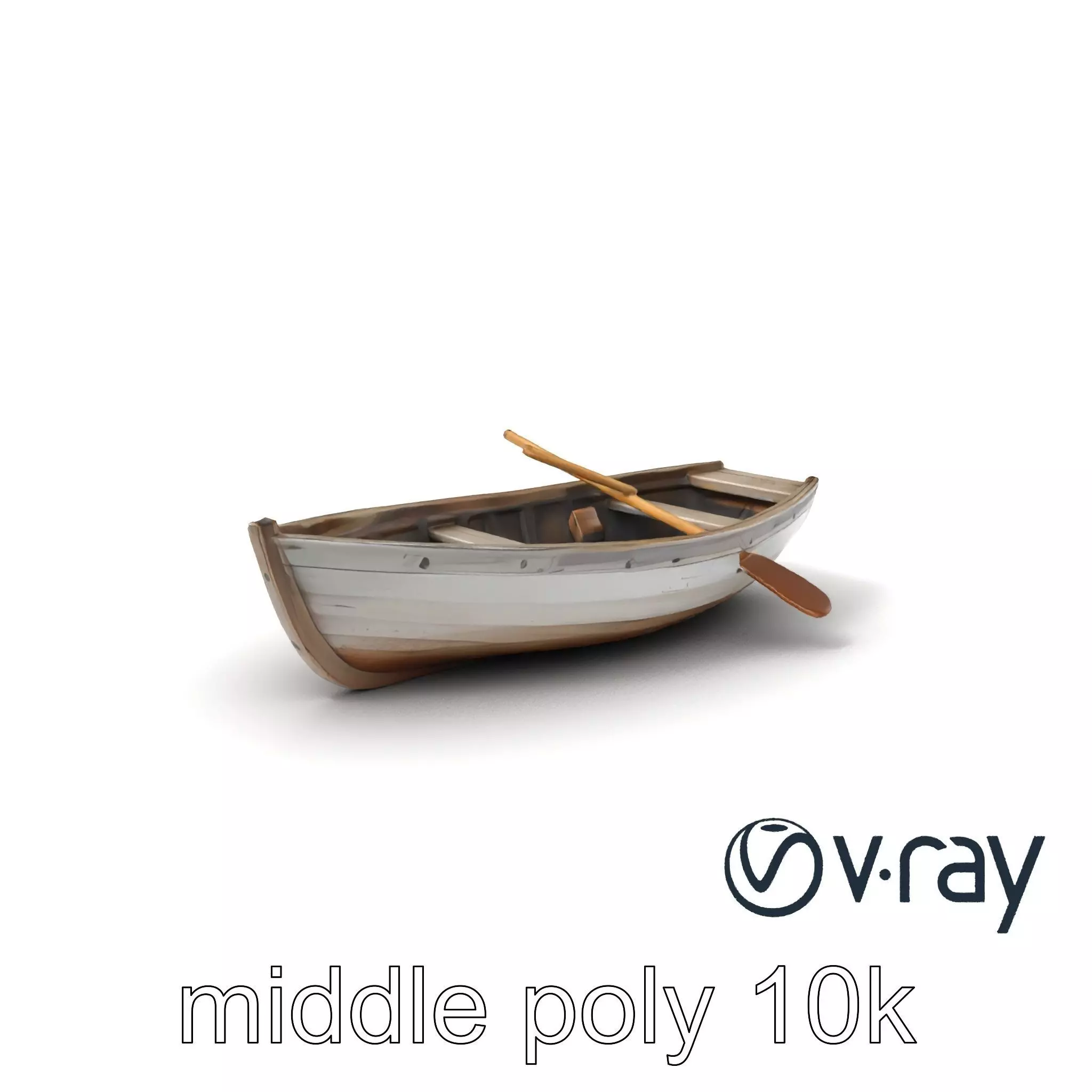 Weathered Wooden Rowboat model pack Low-poly 3D model_0
