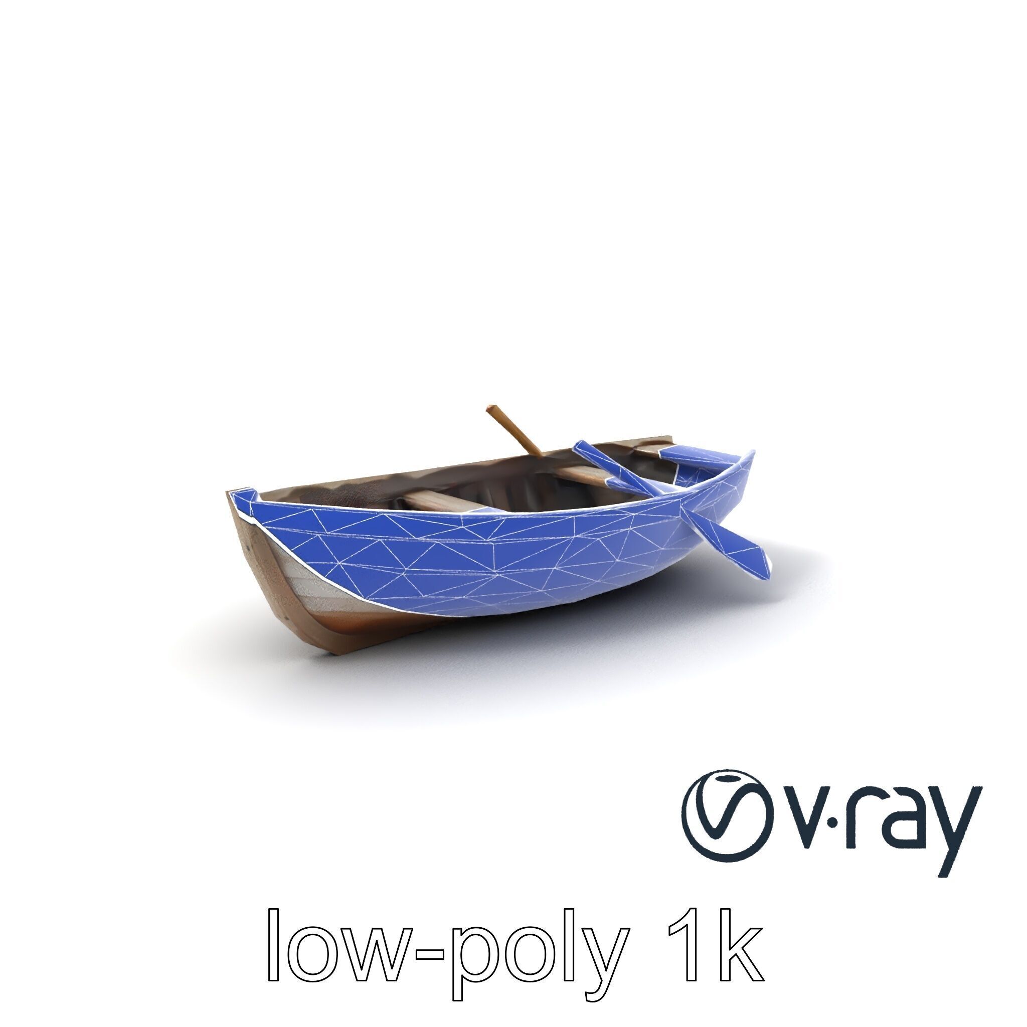 Weathered Wooden Rowboat model pack Low-poly 3D model_6