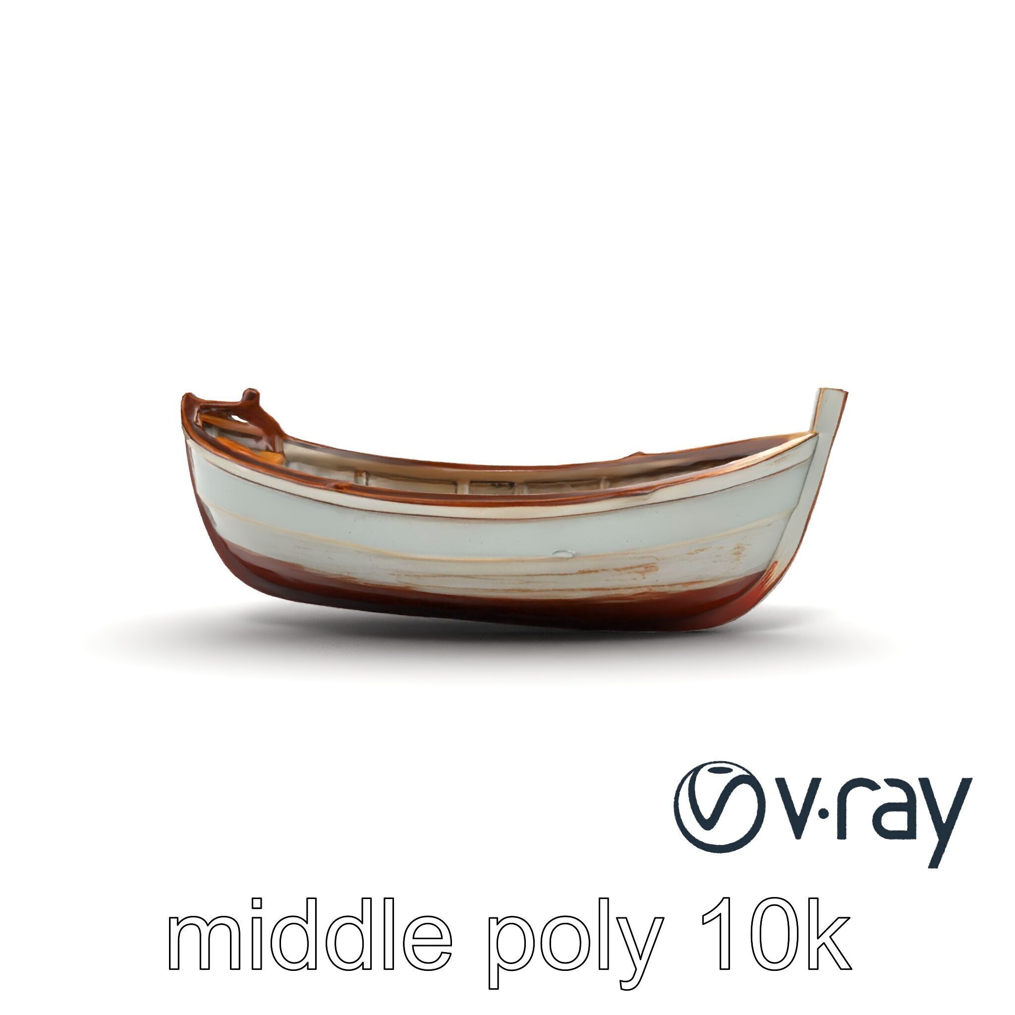Rustic Rowboat with Oars model pack Low-poly 3D model_18