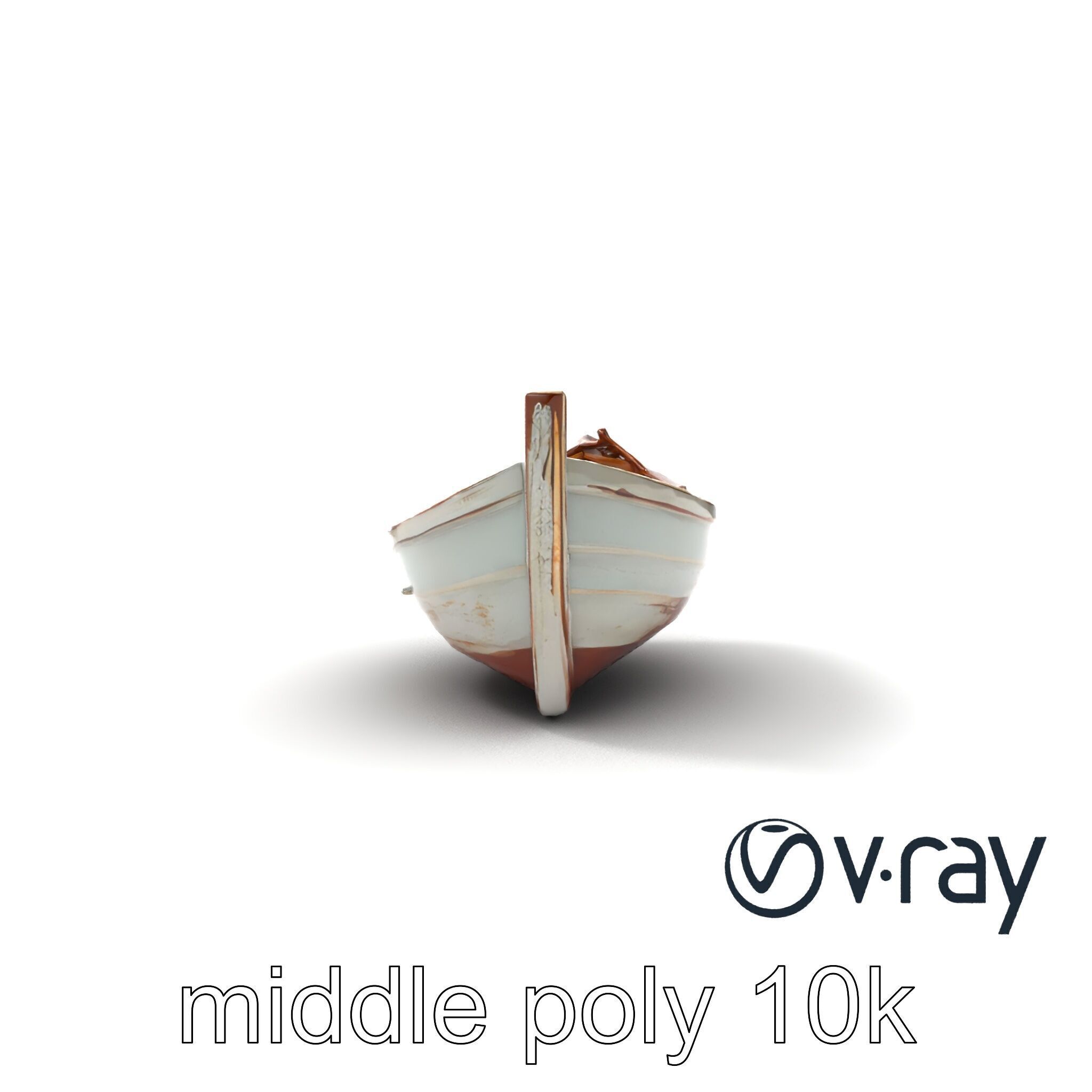Rustic Rowboat with Oars model pack Low-poly 3D model_20