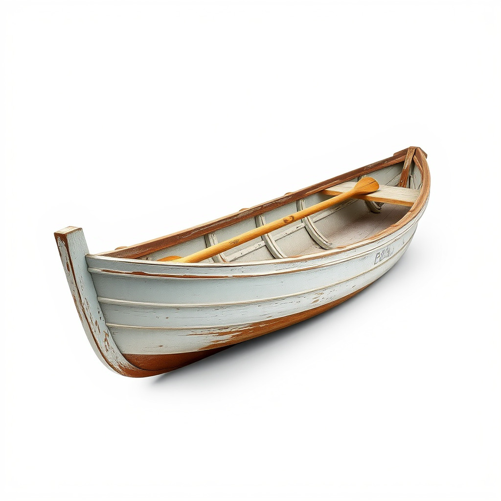 Rustic Rowboat with Oars model pack Low-poly 3D model_3