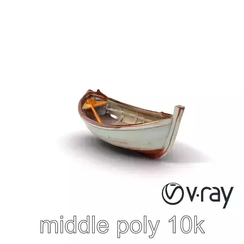 Rustic Rowboat with Oars model pack Low-poly 3D model