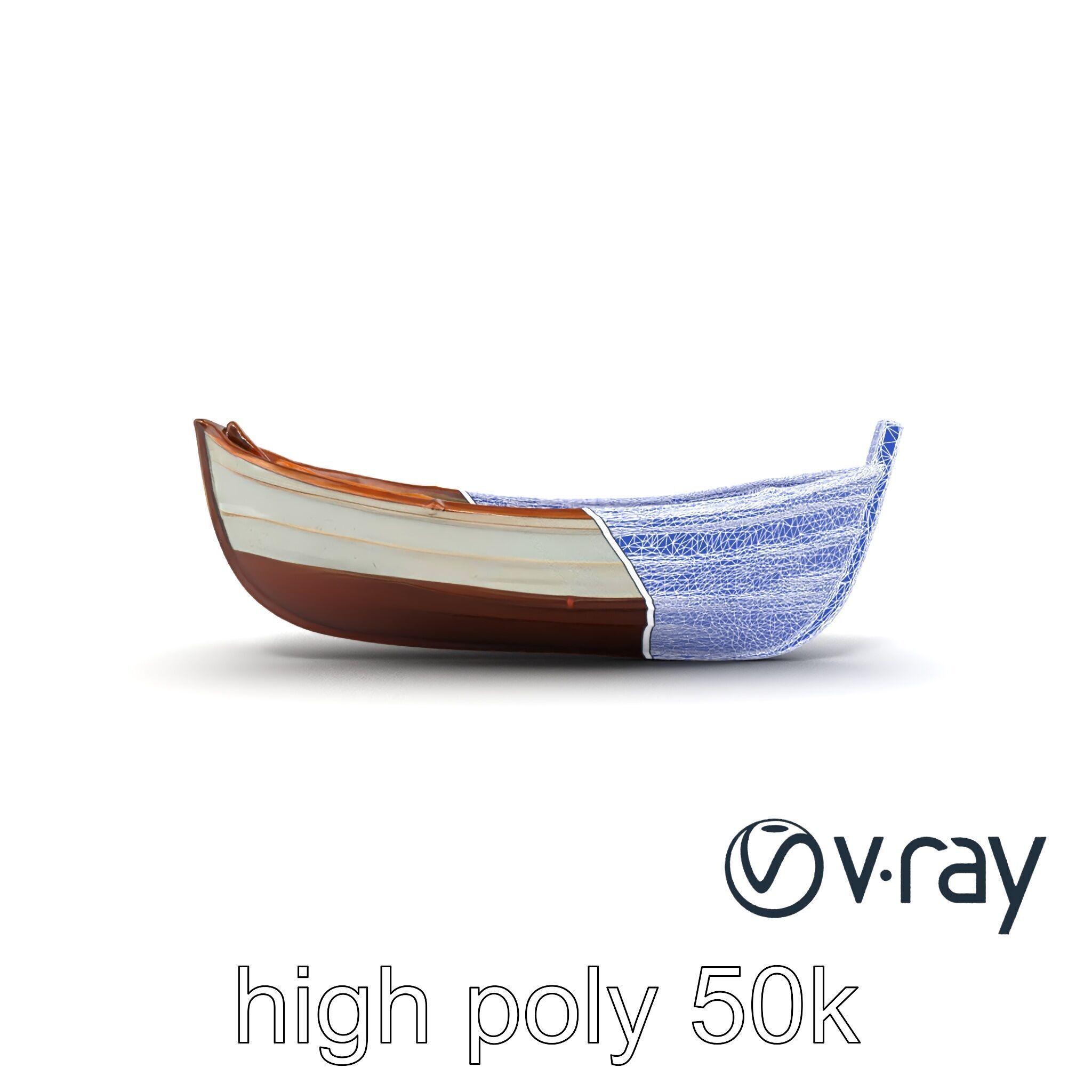 Rustic Rowboat with Oars model pack Low-poly 3D model_23