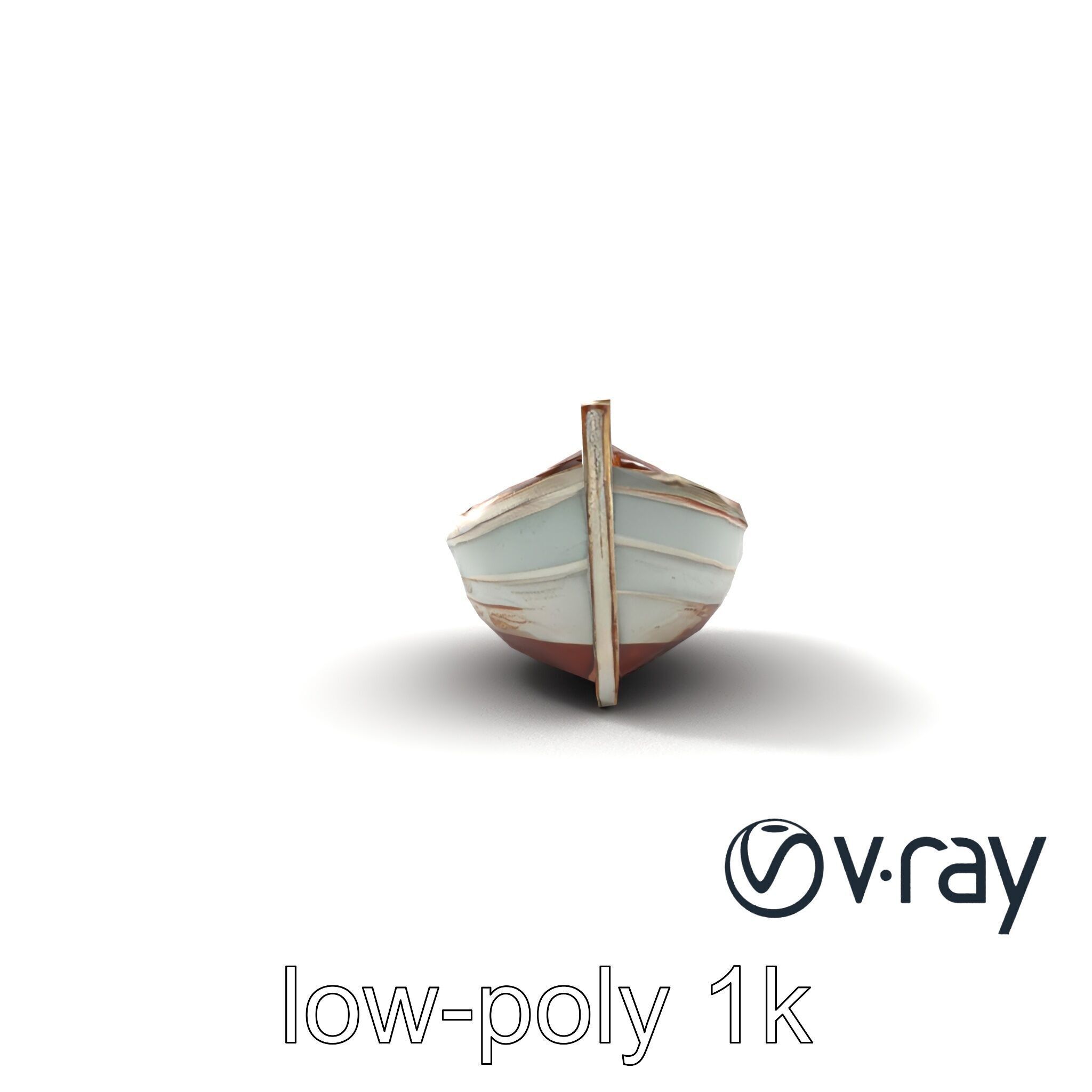 Rustic Rowboat with Oars model pack Low-poly 3D model_26