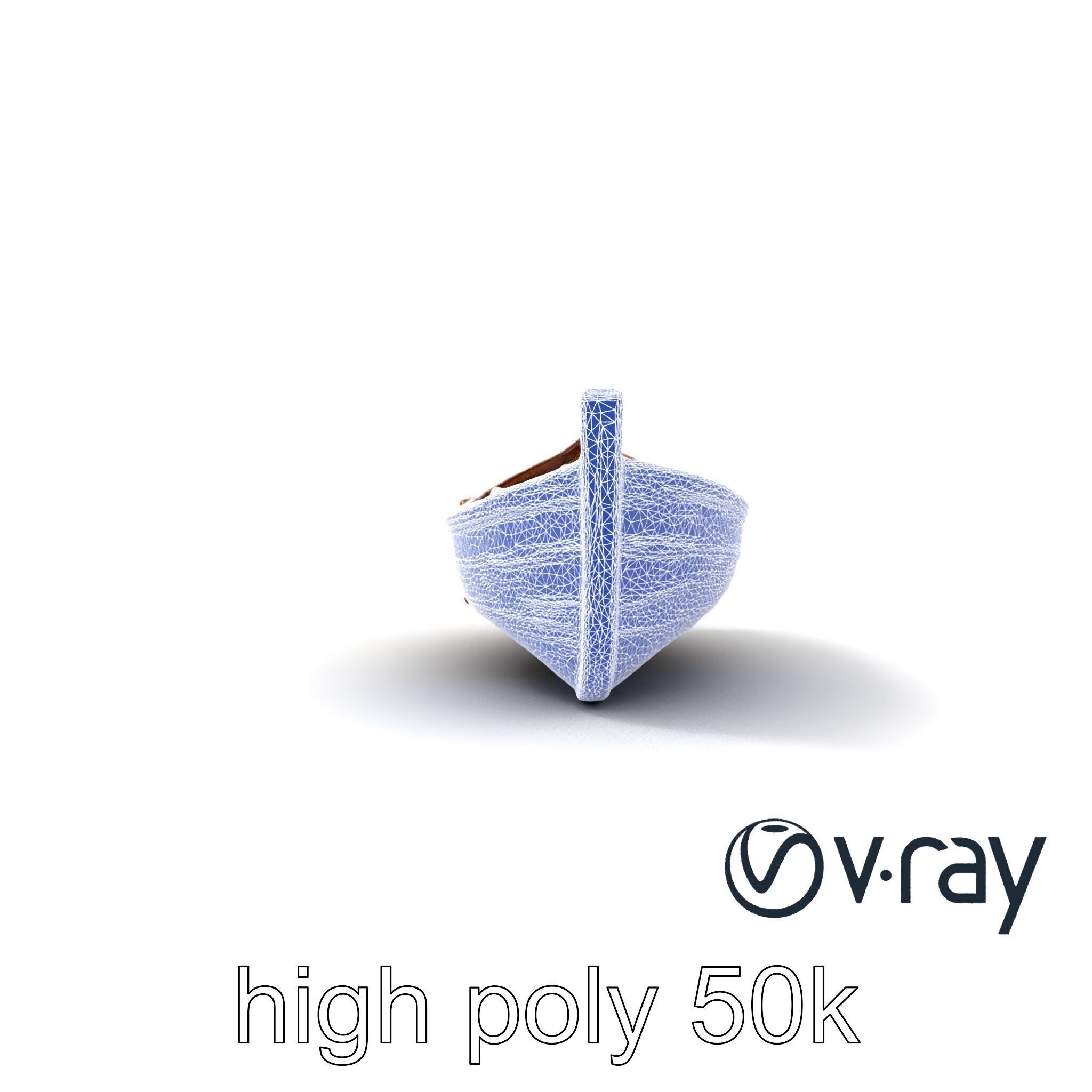 Rustic Rowboat with Oars model pack Low-poly 3D model_24