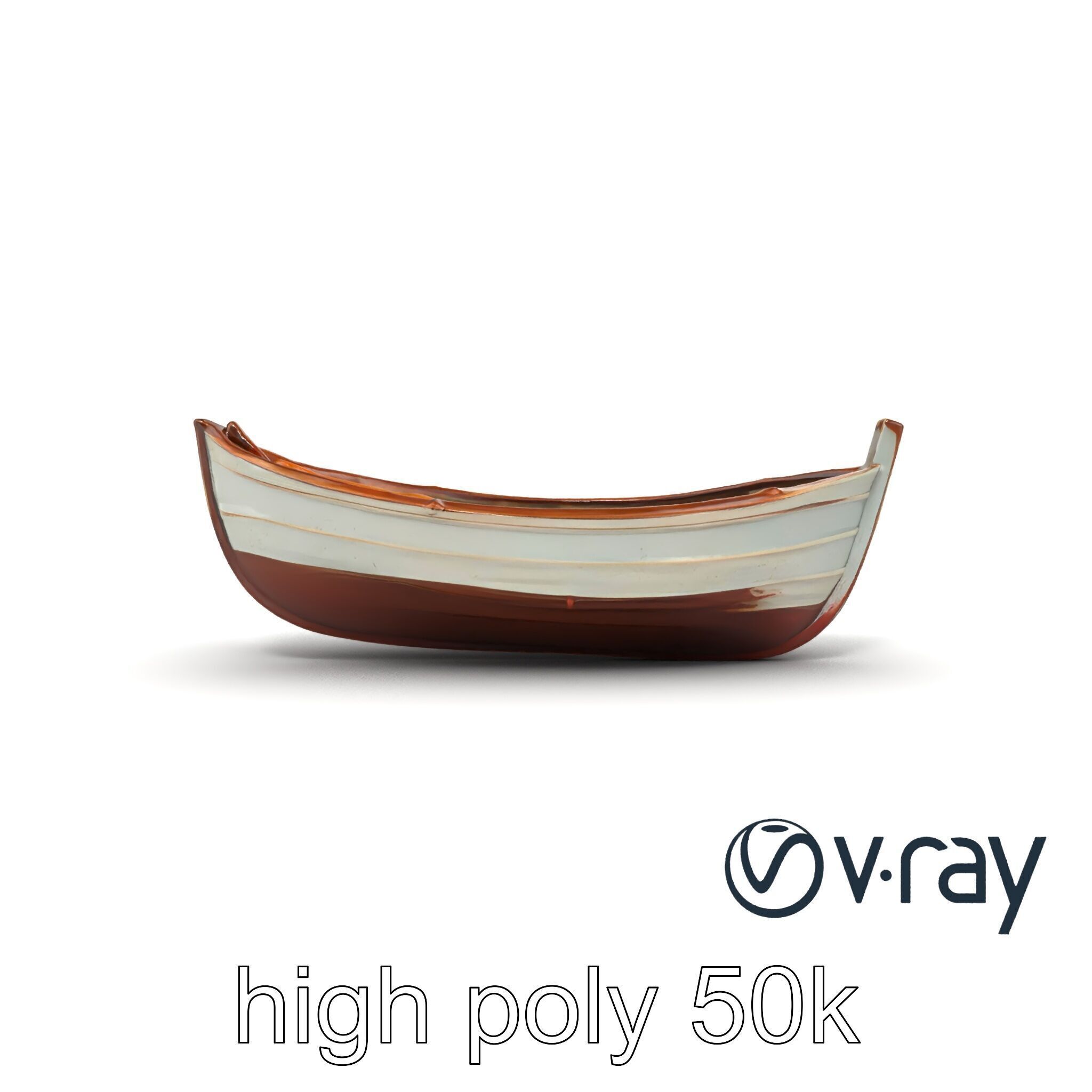 Rustic Rowboat with Oars model pack Low-poly 3D model_19