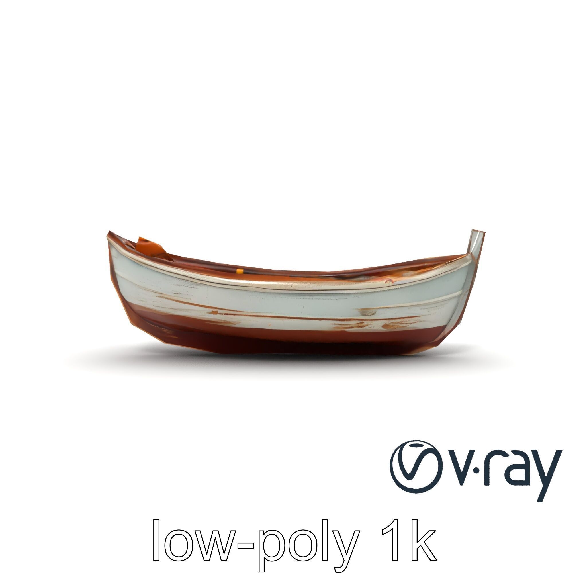 Rustic Rowboat with Oars model pack Low-poly 3D model_22