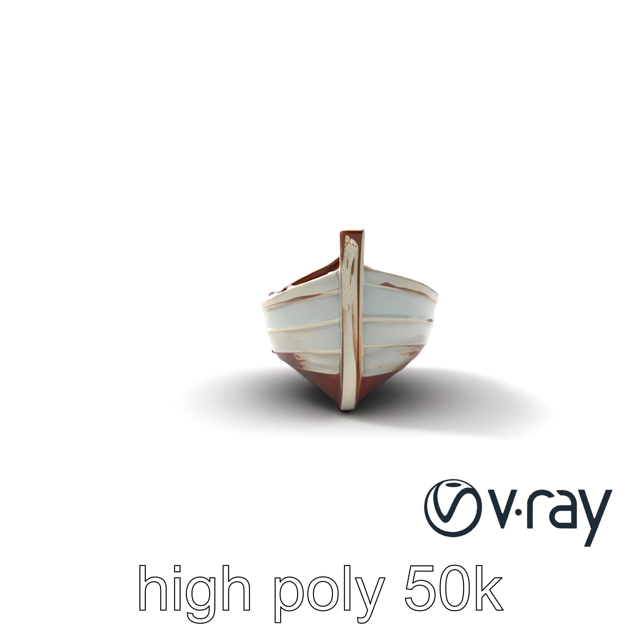 Rustic Rowboat with Oars model pack Low-poly 3D model_13