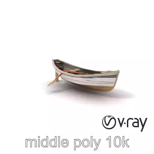 Weathered Old Rowboat with Oars model pack Low-poly 3D model