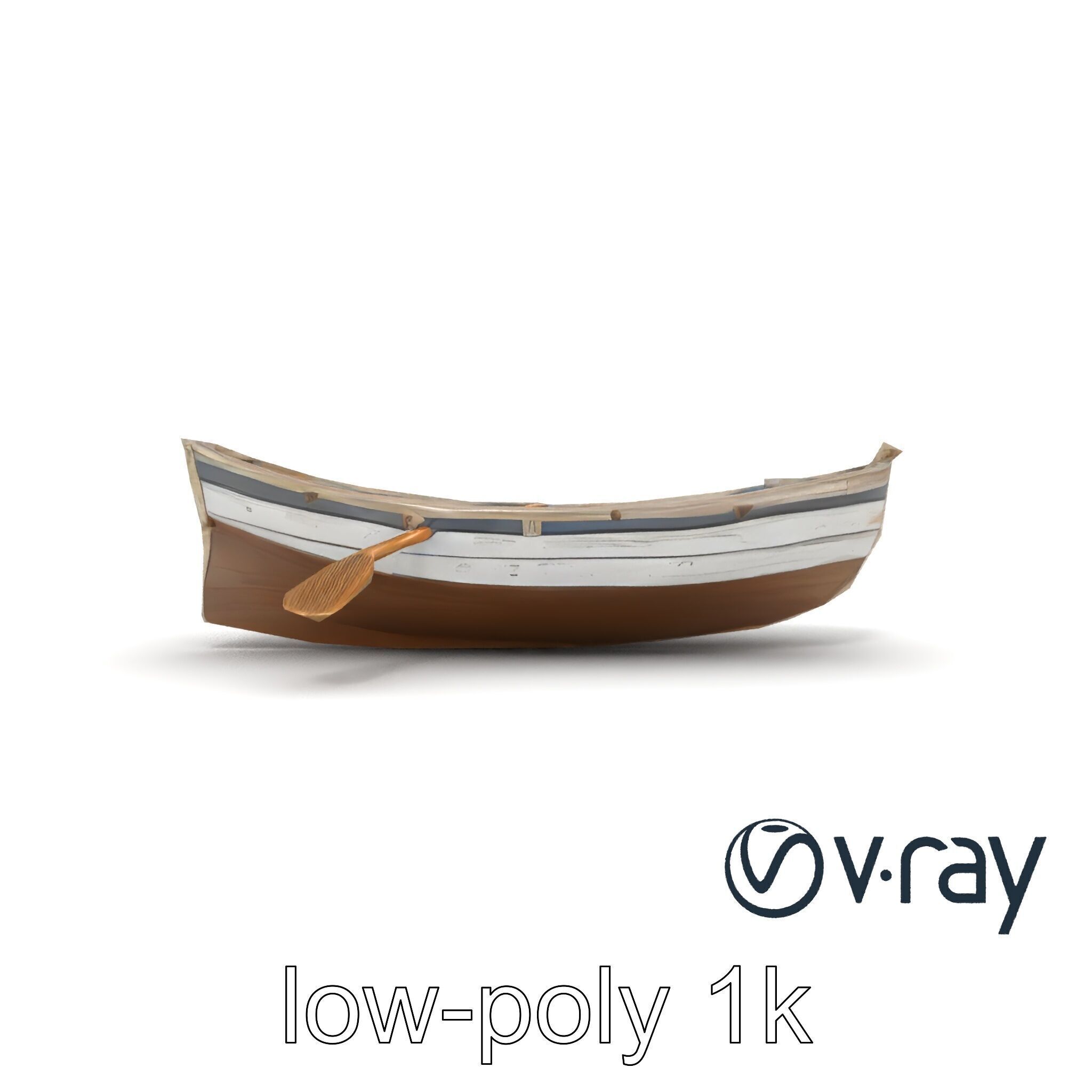 Weathered Old Rowboat with Oars model pack Low-poly 3D model_19