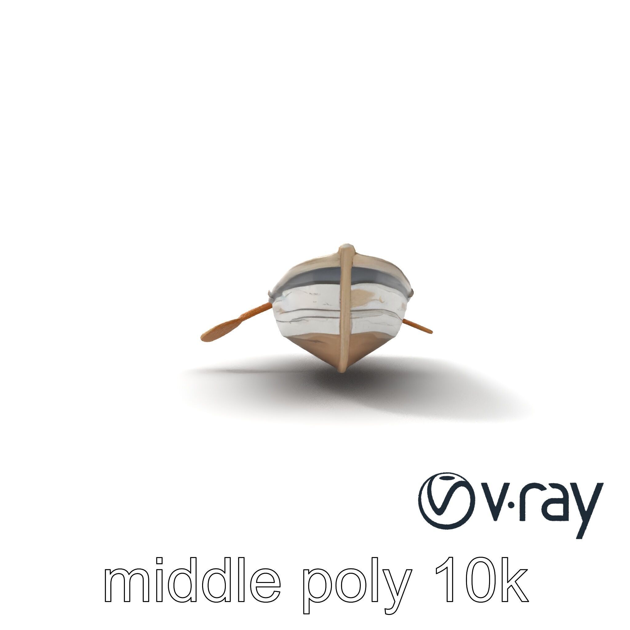 Weathered Old Rowboat with Oars model pack Low-poly 3D model_13