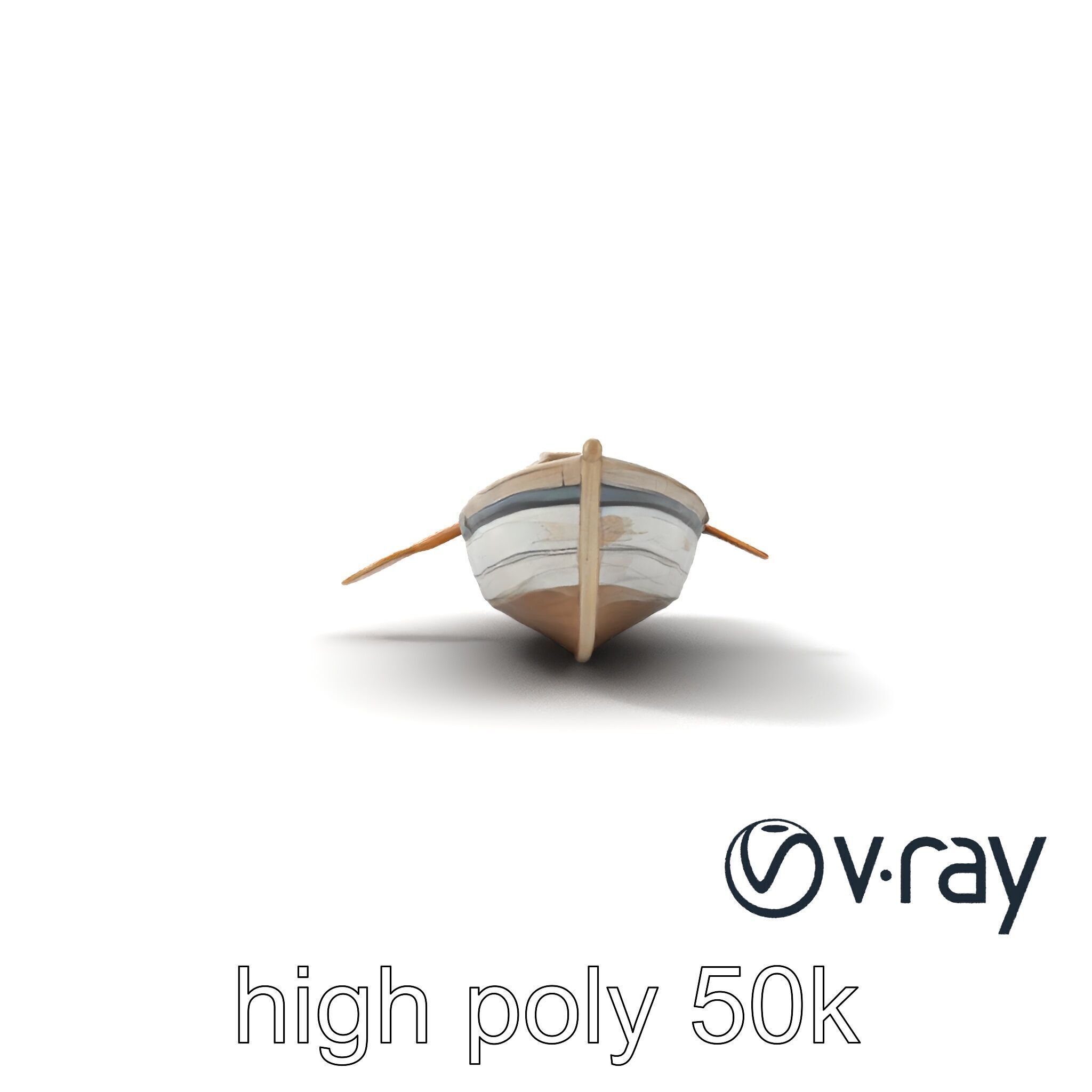 Weathered Old Rowboat with Oars model pack Low-poly 3D model_24