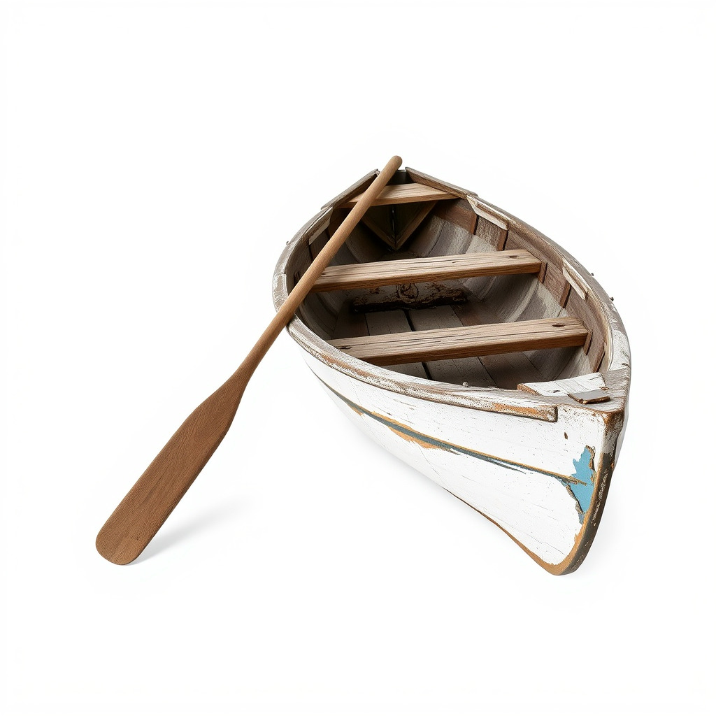 Weathered Rowboat and Oars Historical model pack Low-poly 3D model_3