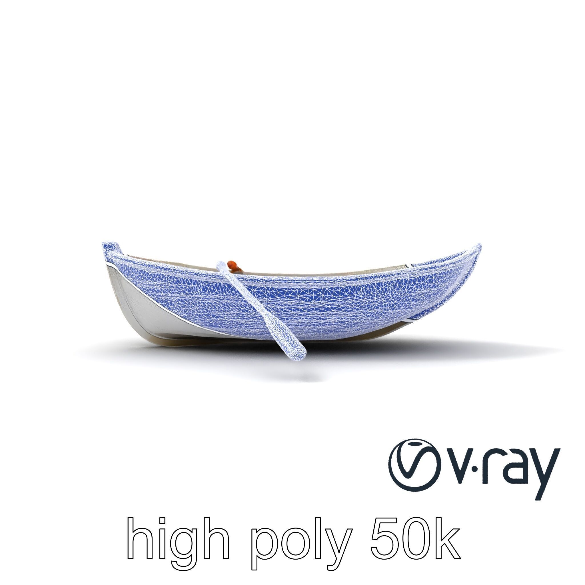 Rowboat with Oars Coastal Design model pack Low-poly 3D model_30