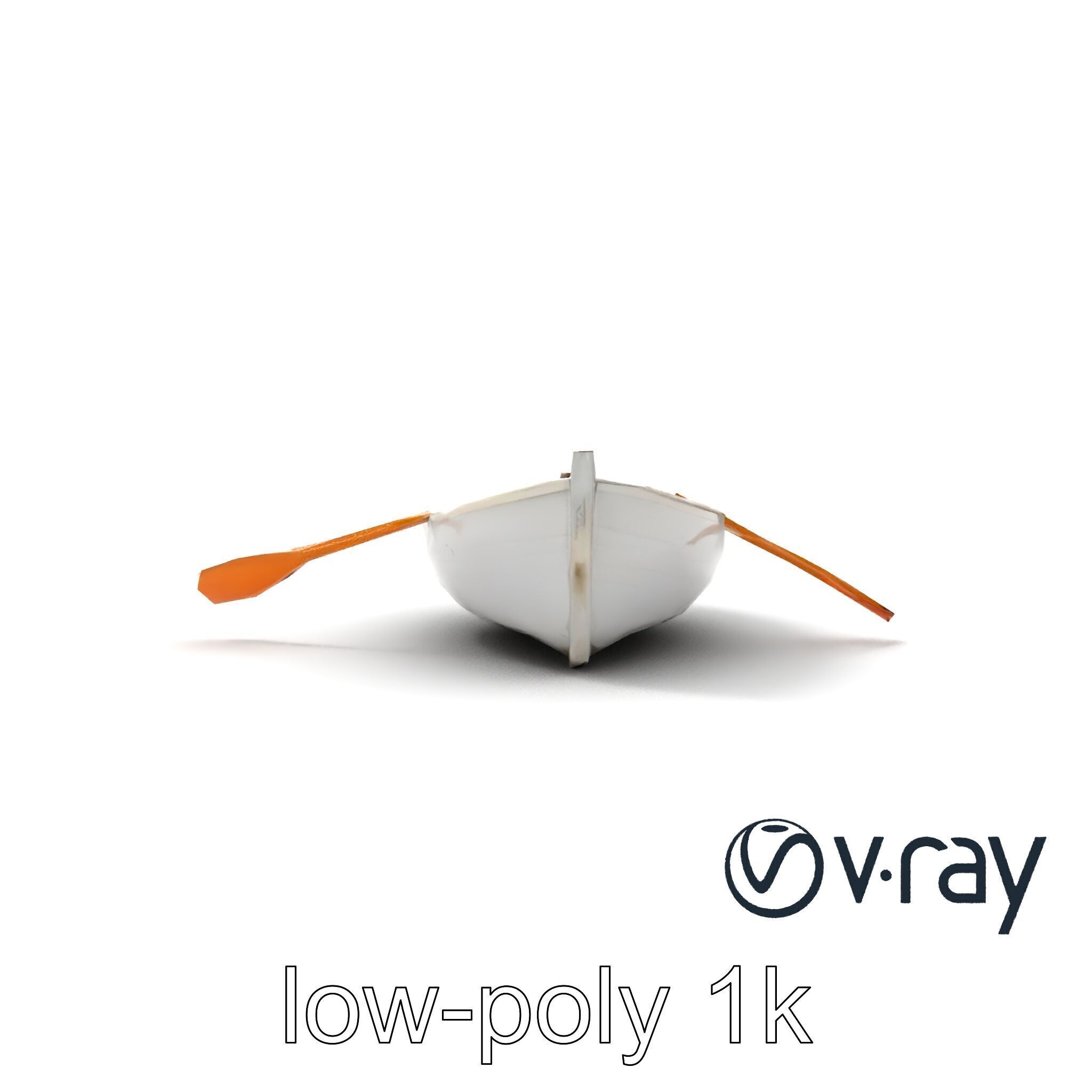 Rowboat with Oars Coastal Design model pack Low-poly 3D model_27