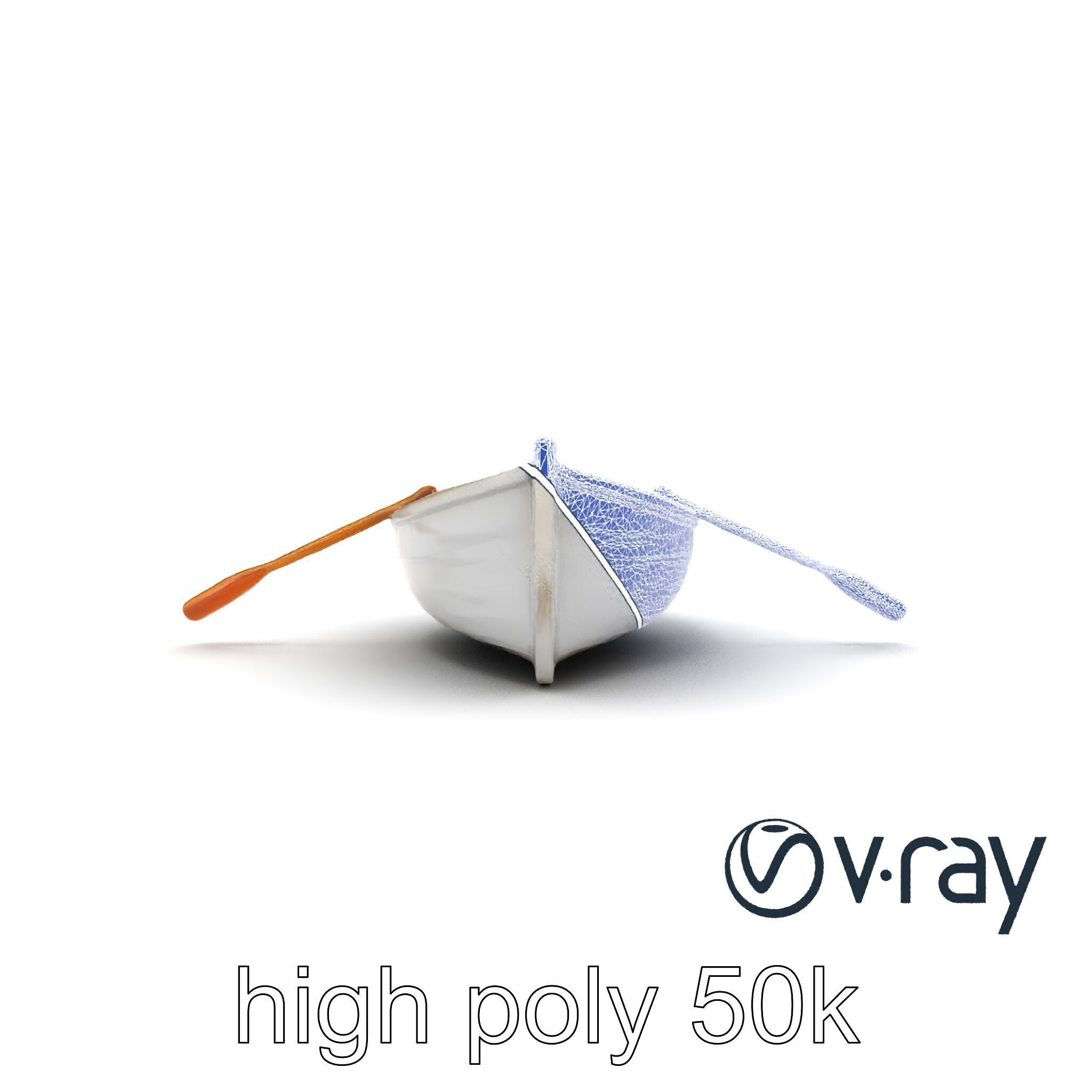 Rowboat with Oars Coastal Design model pack Low-poly 3D model_20
