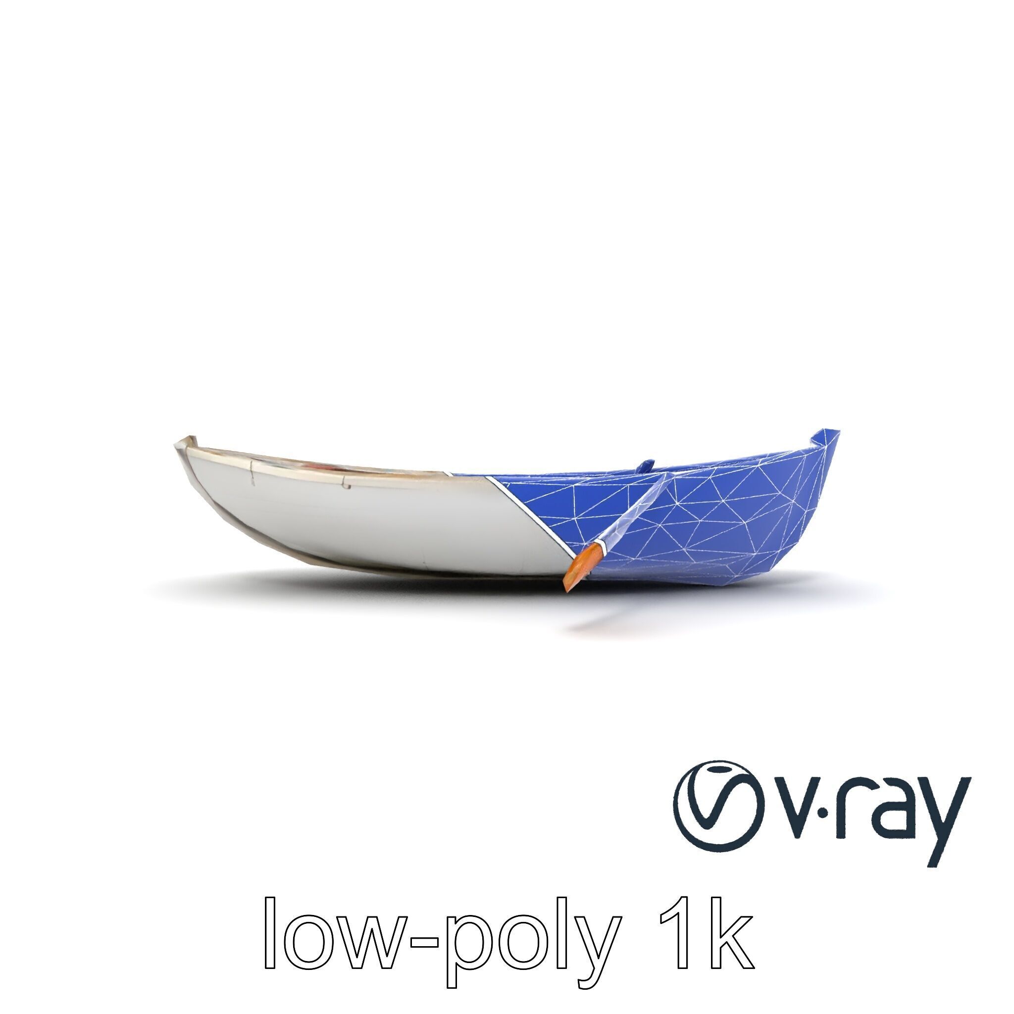 Rowboat with Oars Coastal Design model pack Low-poly 3D model_31