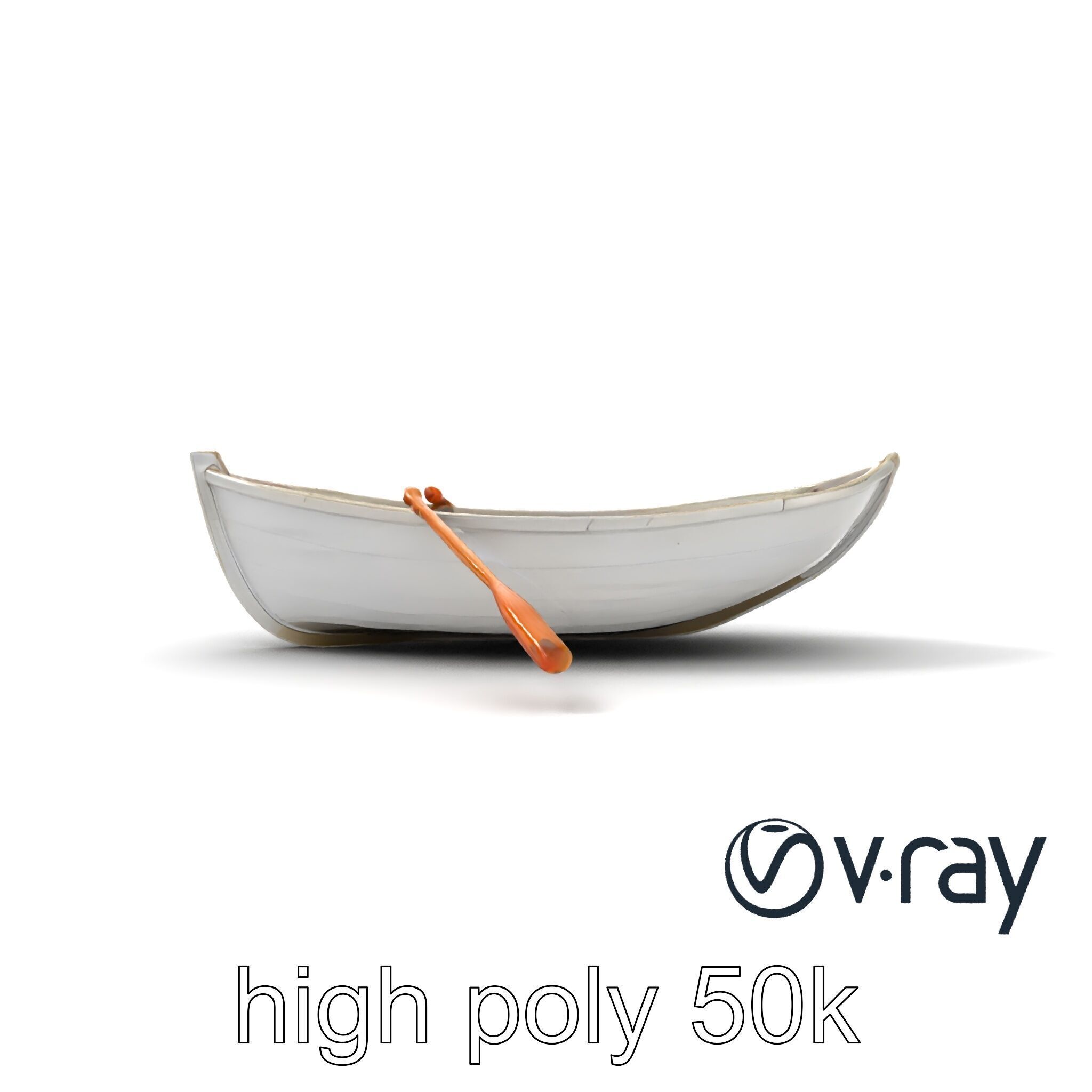 Rowboat with Oars Coastal Design model pack Low-poly 3D model_22