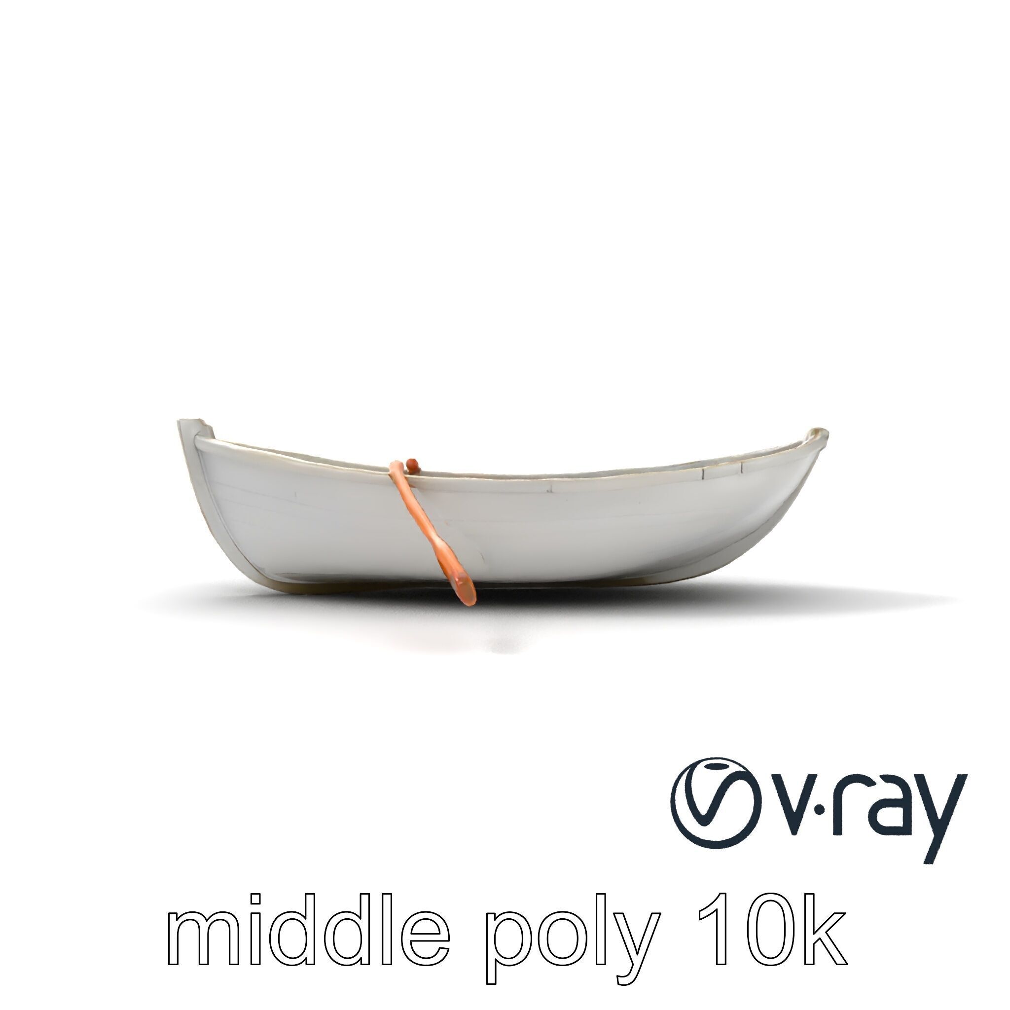Rowboat with Oars Coastal Design model pack Low-poly 3D model_24