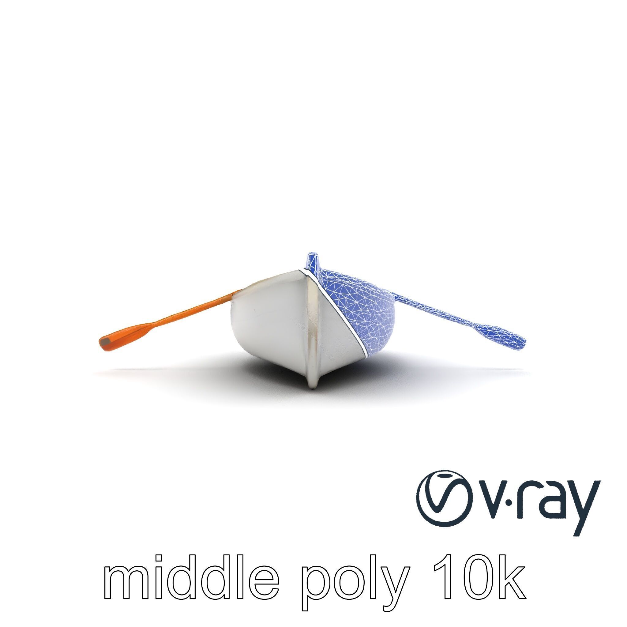 Rowboat with Oars Coastal Design model pack Low-poly 3D model_19