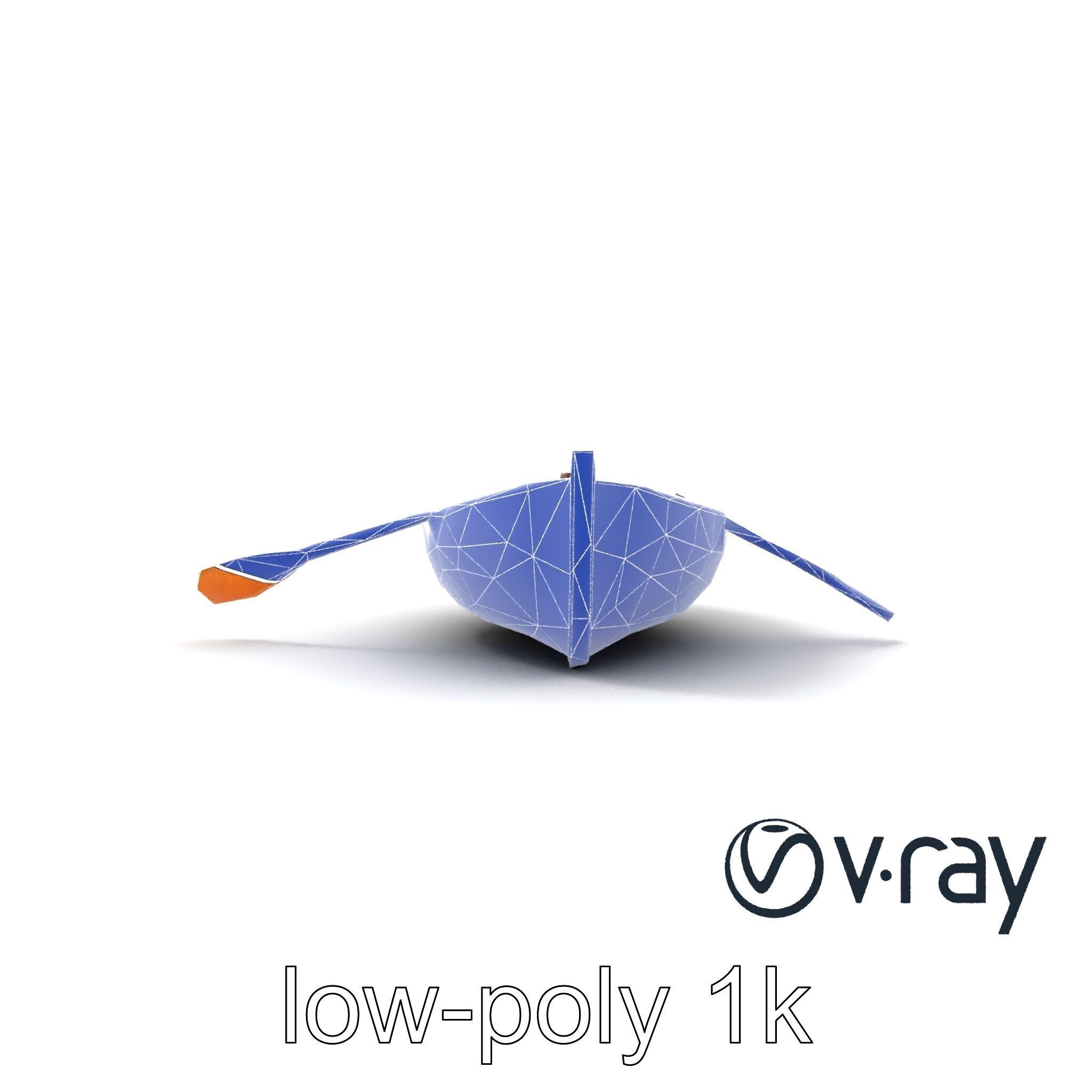 Rowboat with Oars Coastal Design model pack Low-poly 3D model_17