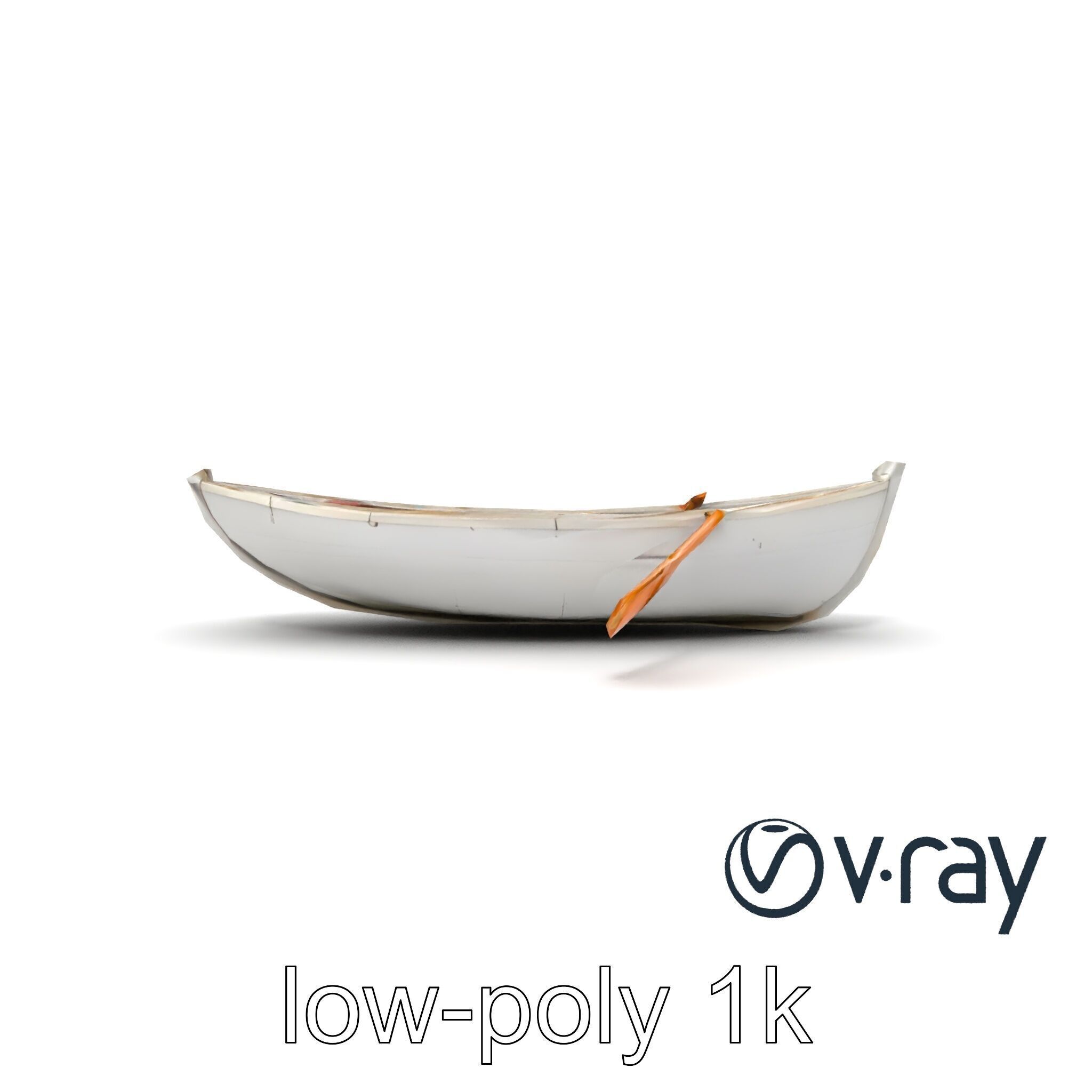 Rowboat with Oars Coastal Design model pack Low-poly 3D model_32