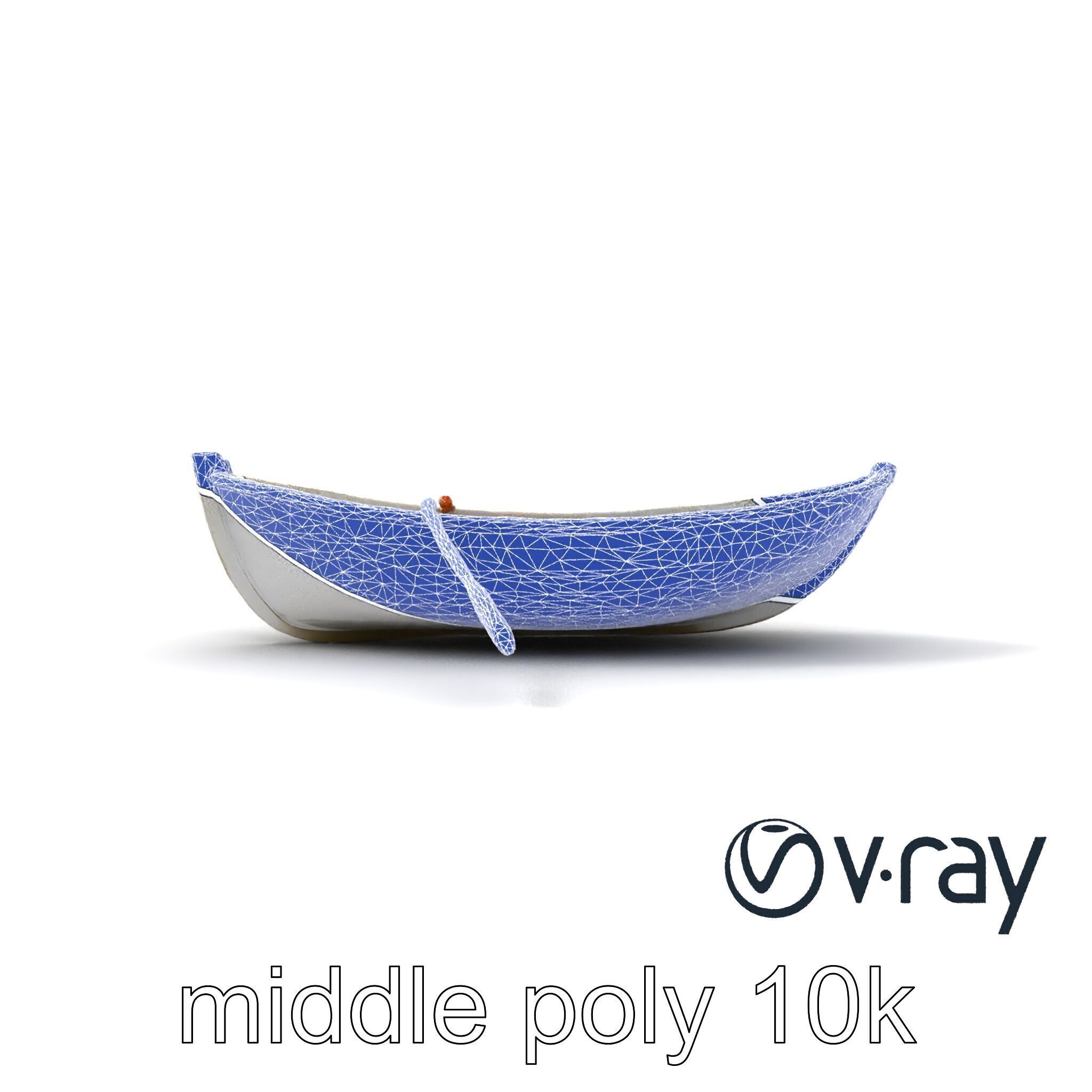 Rowboat with Oars Coastal Design model pack Low-poly 3D model_13