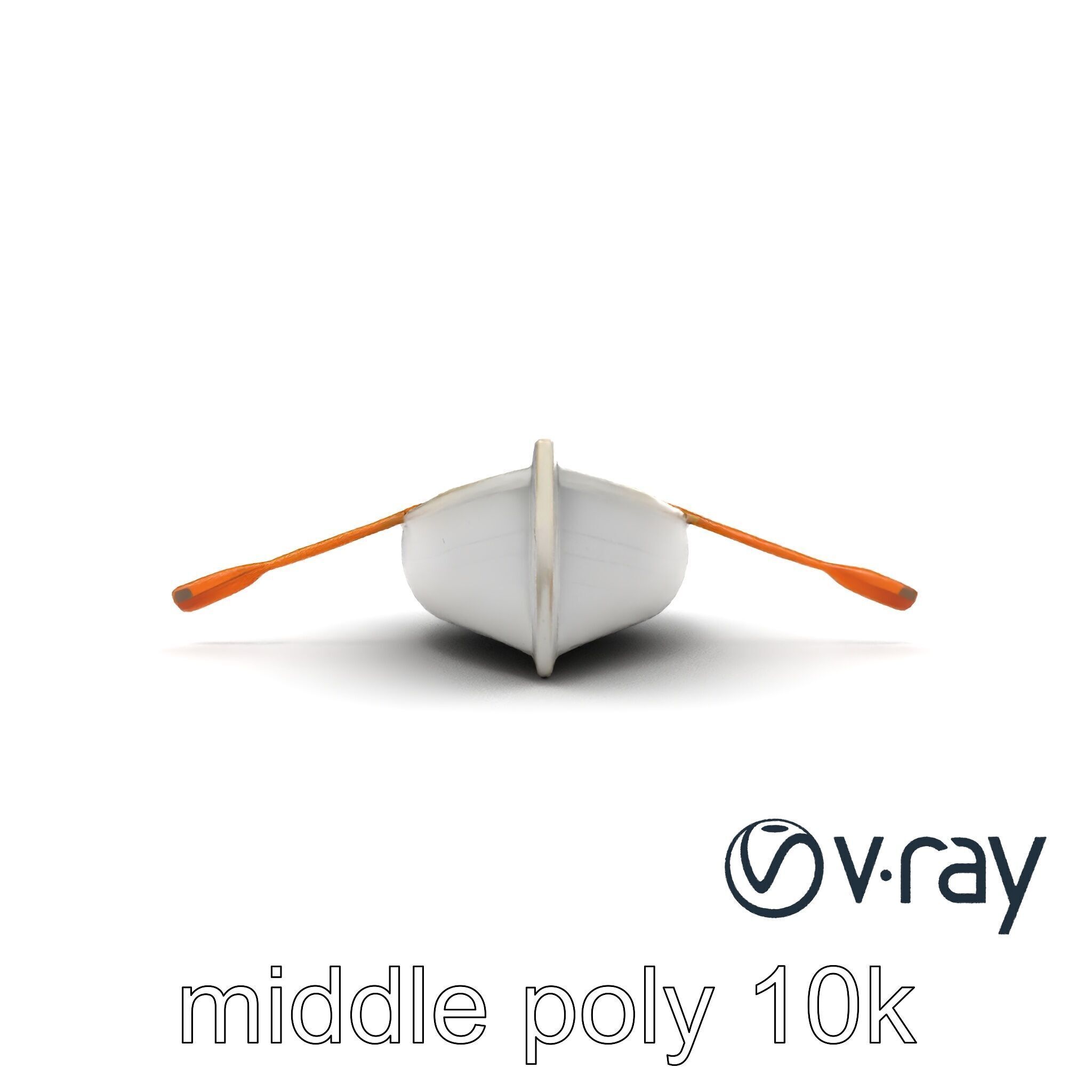 Rowboat with Oars Coastal Design model pack Low-poly 3D model_21