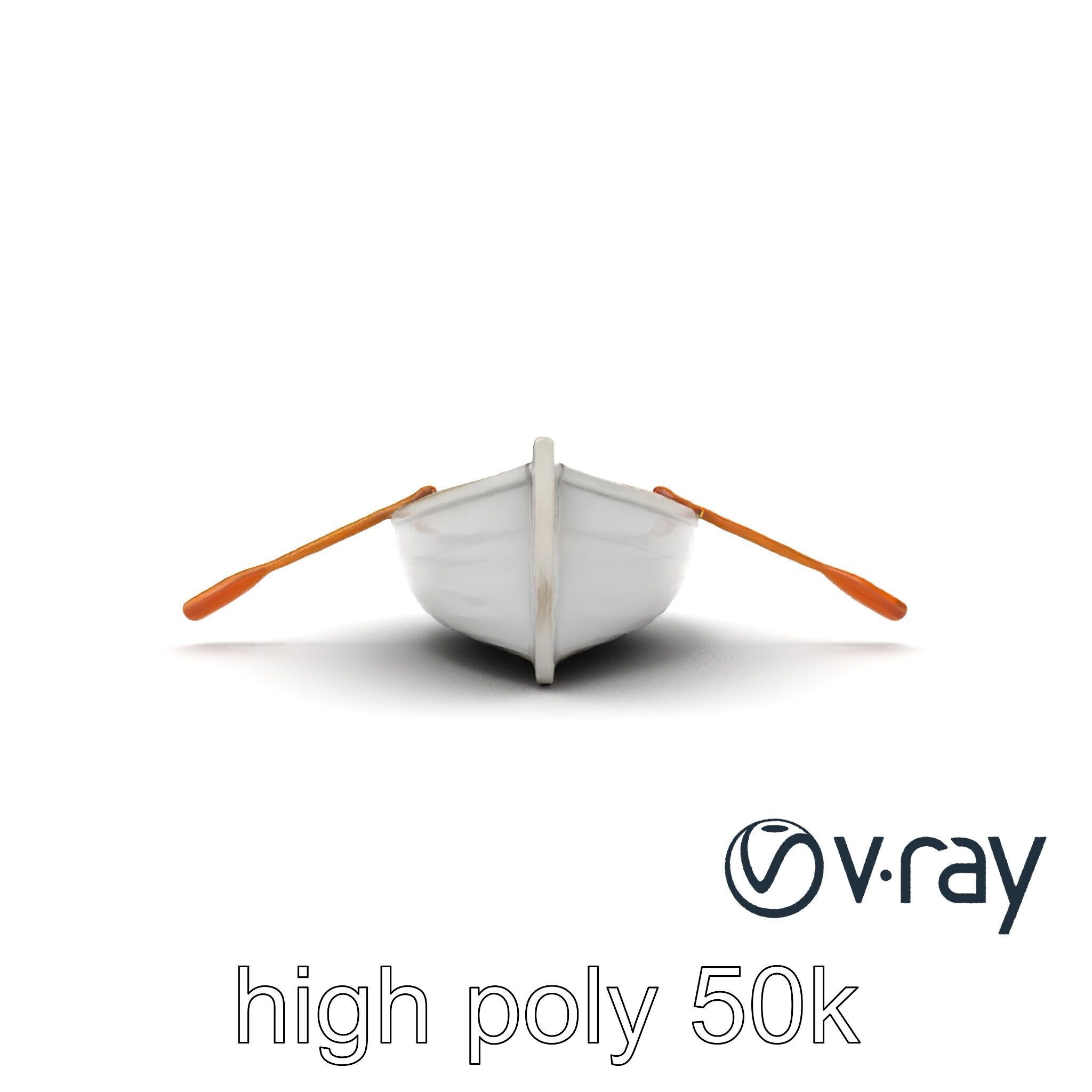 Rowboat with Oars Coastal Design model pack Low-poly 3D model_26