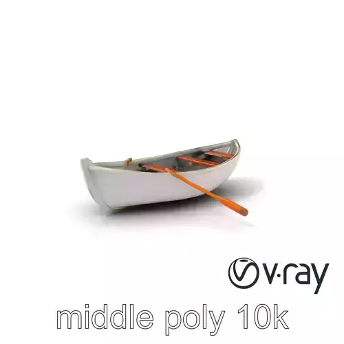 Rowboat with Oars Coastal Design model pack Low-poly 3D model