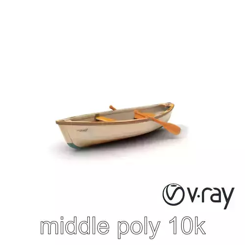 Vintage Rowboat with Oars model pack Low-poly 3D model