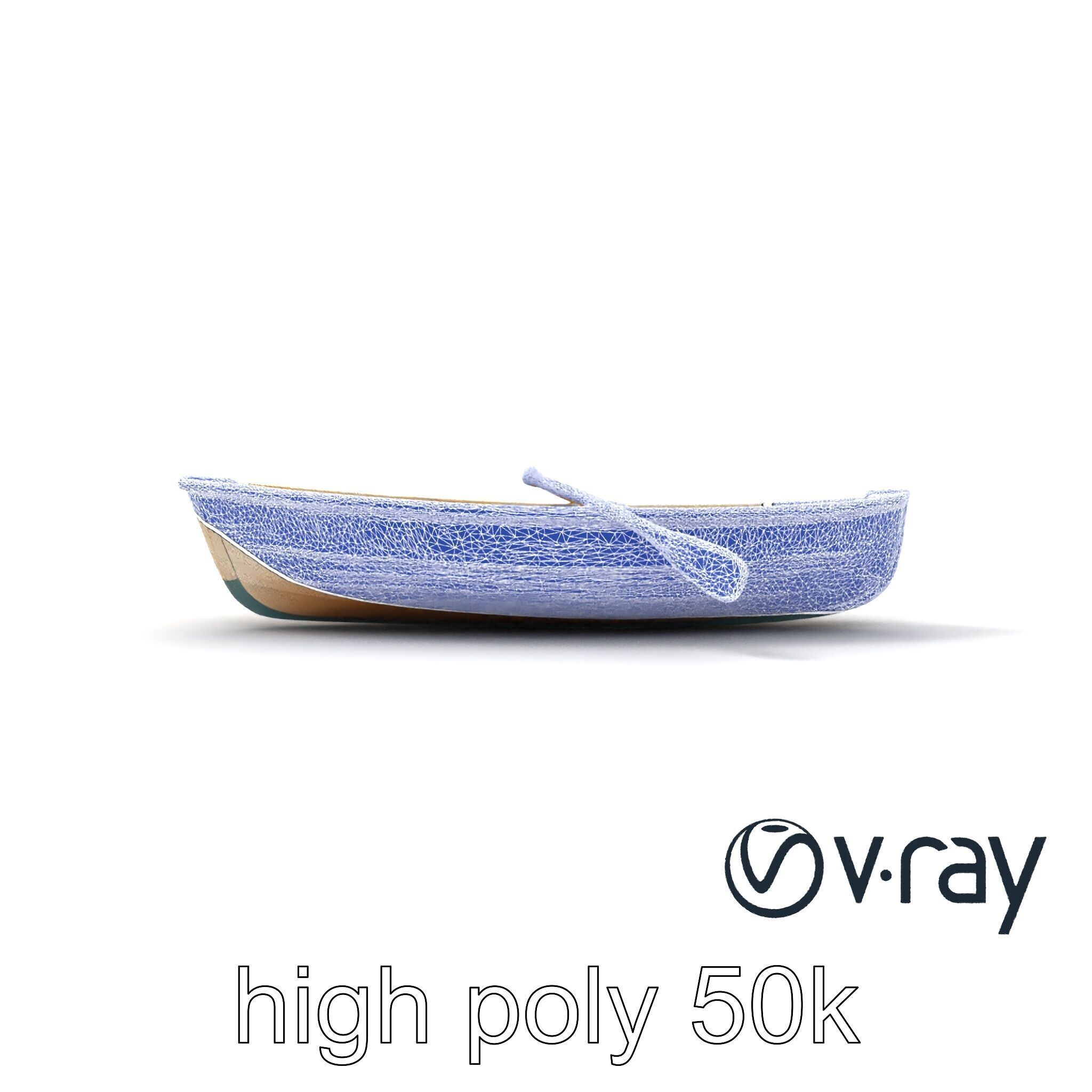 Vintage Rowboat with Oars model pack Low-poly 3D model_28